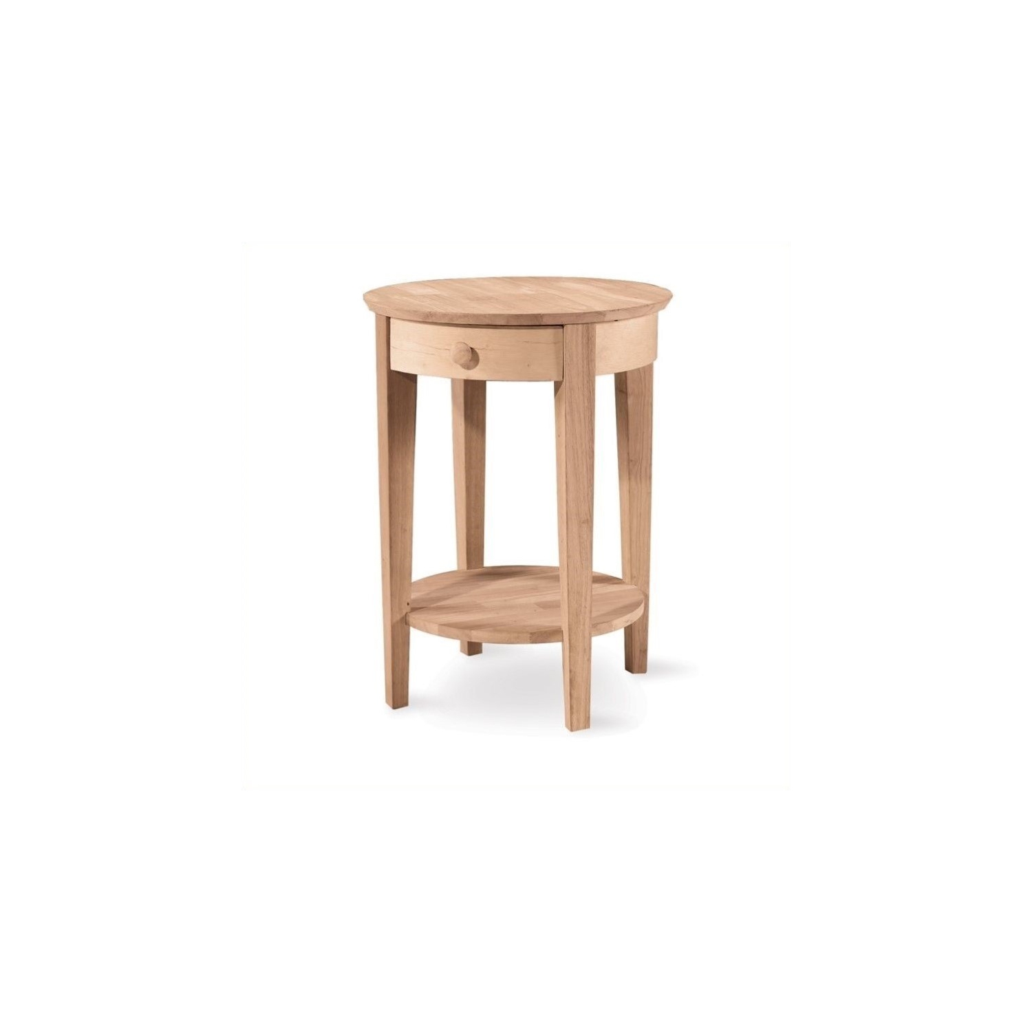 International Concepts Unfinished Accent Table with One Drawer