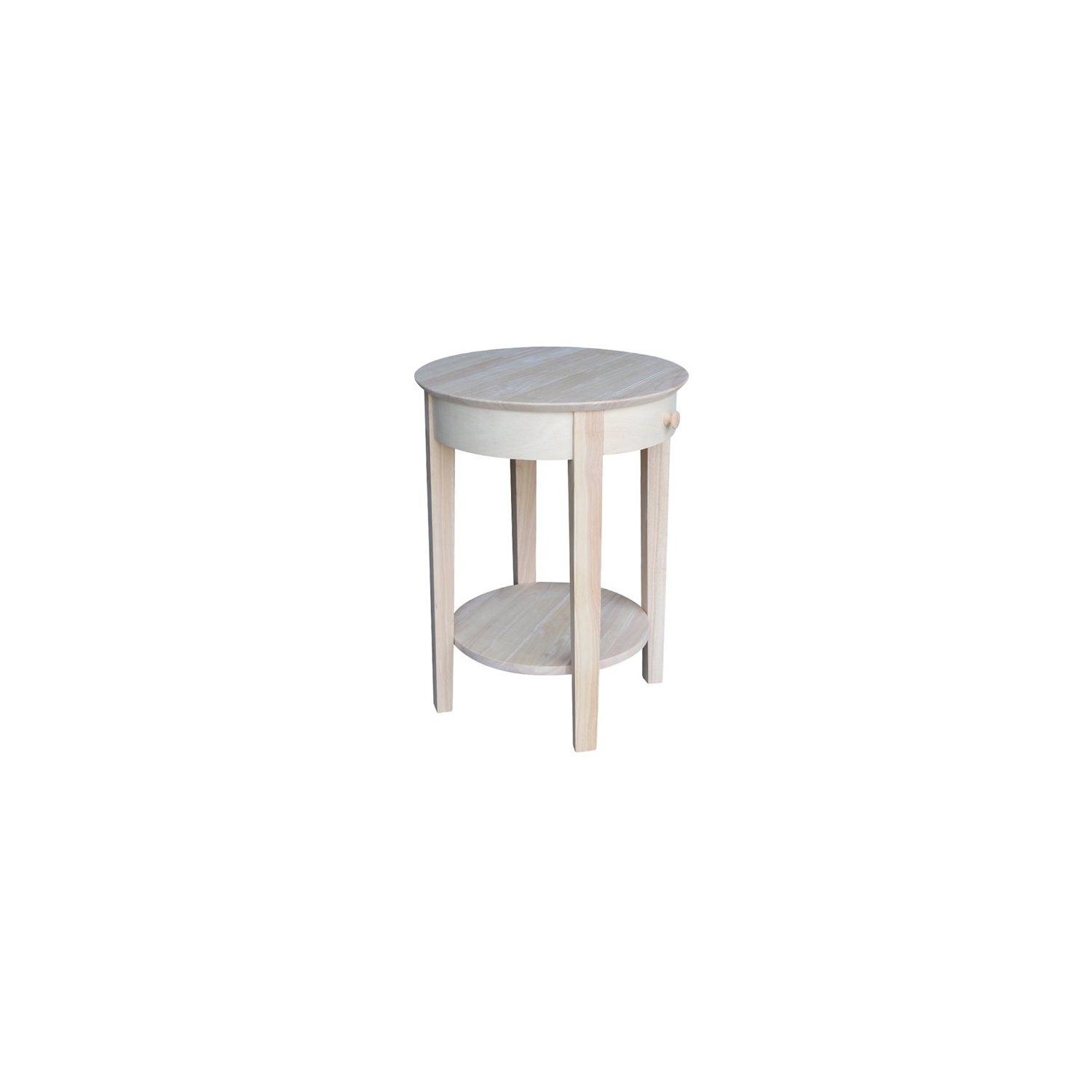 International Concepts Unfinished Accent Table with One Drawer