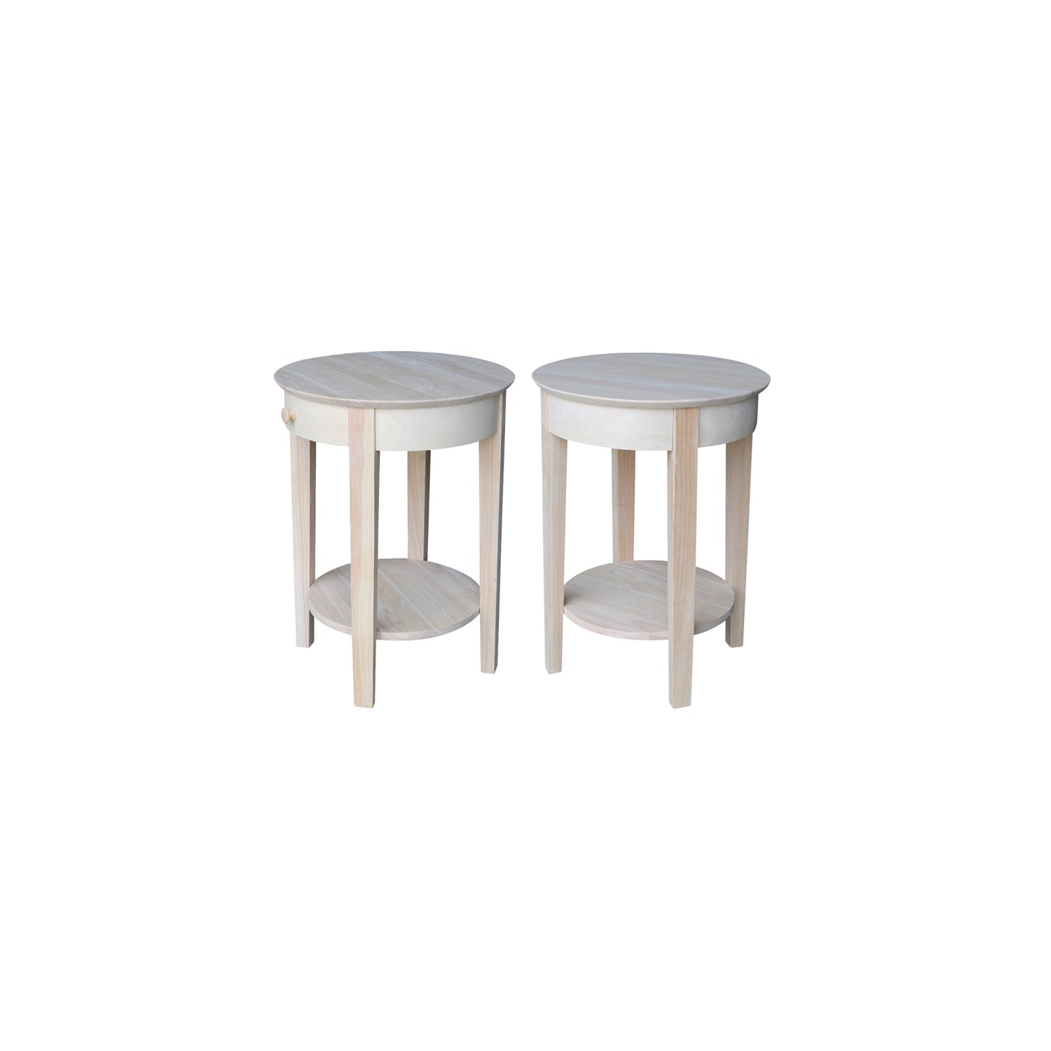 International Concepts Unfinished Accent Table with One Drawer