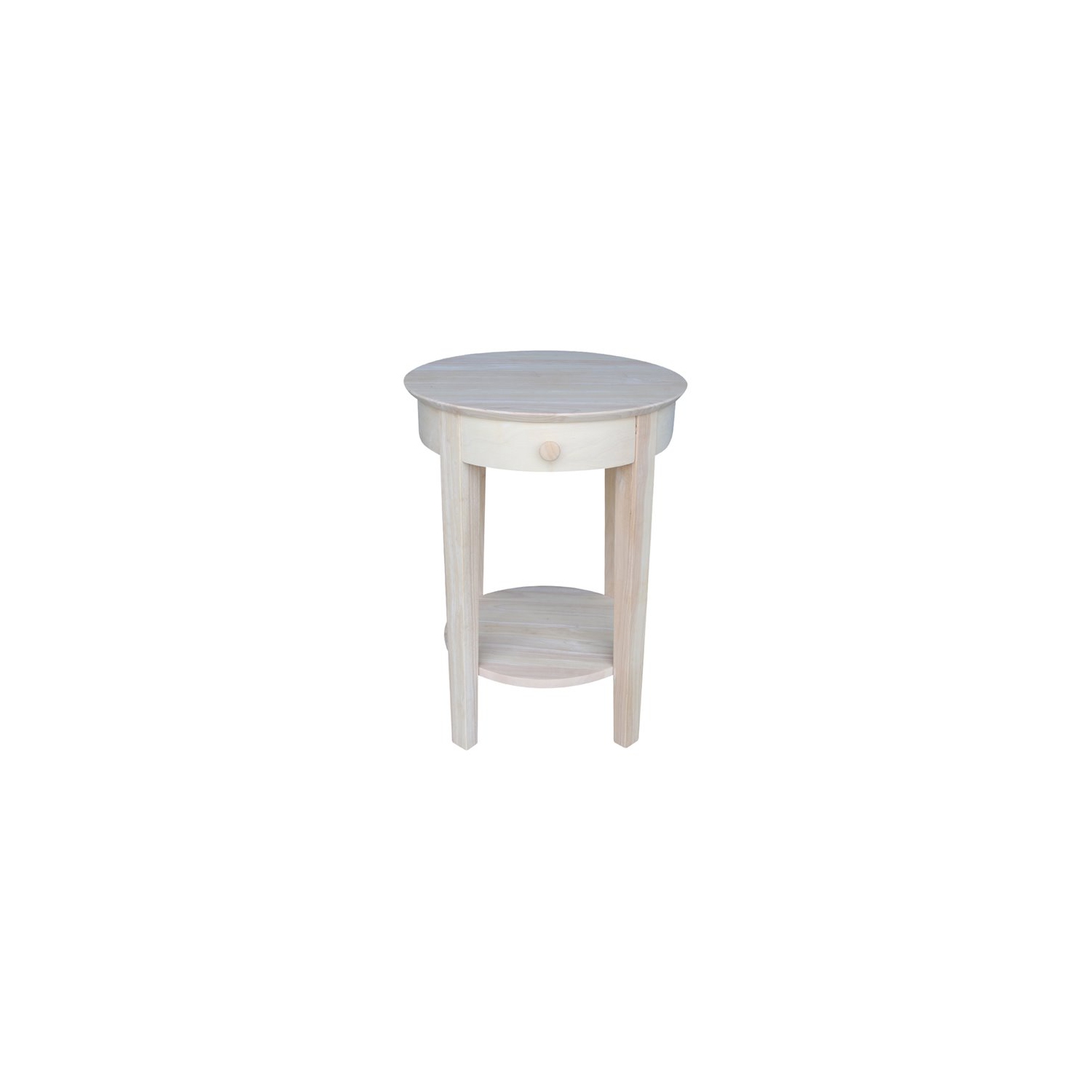International Concepts Unfinished Accent Table with One Drawer