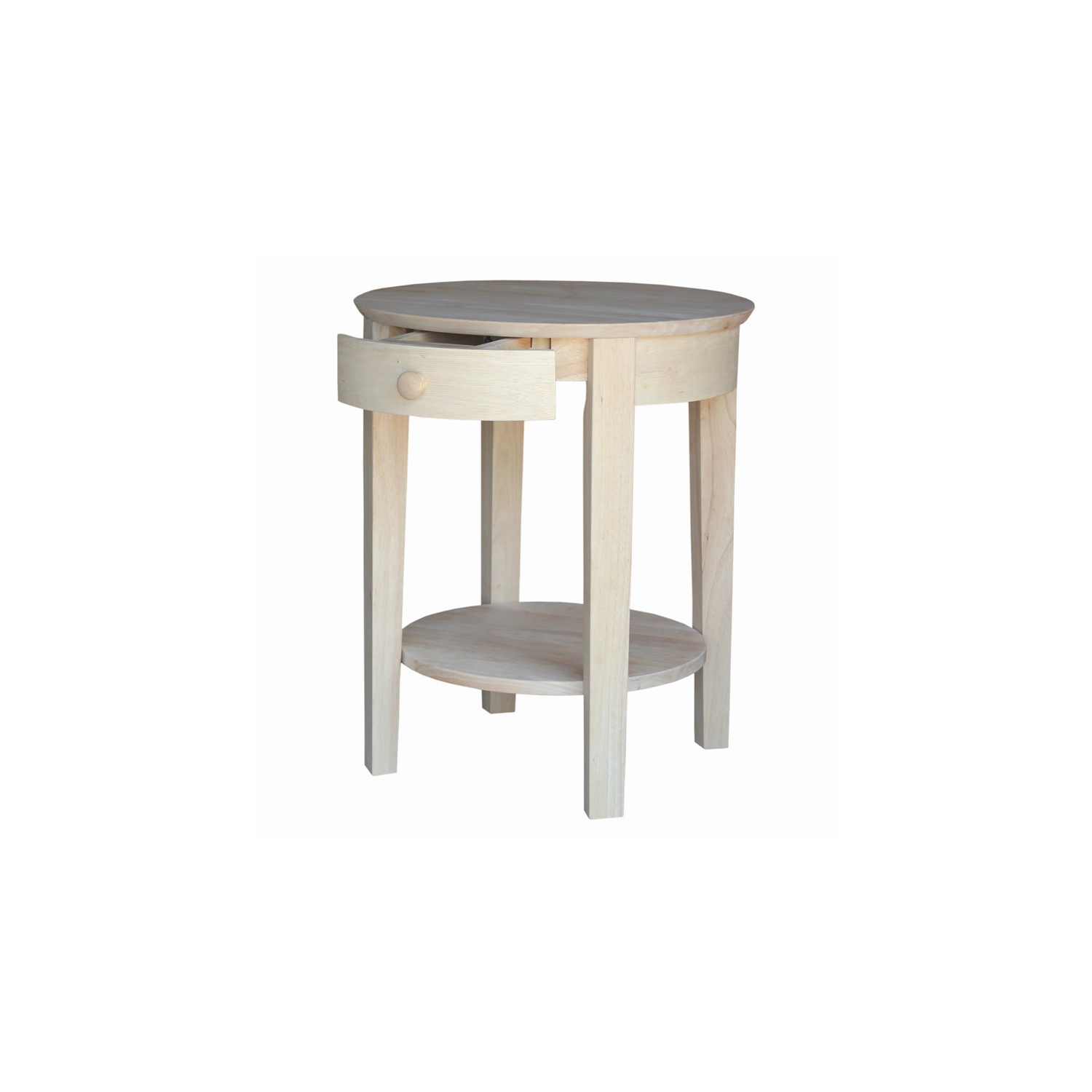 International Concepts Unfinished Accent Table with One Drawer