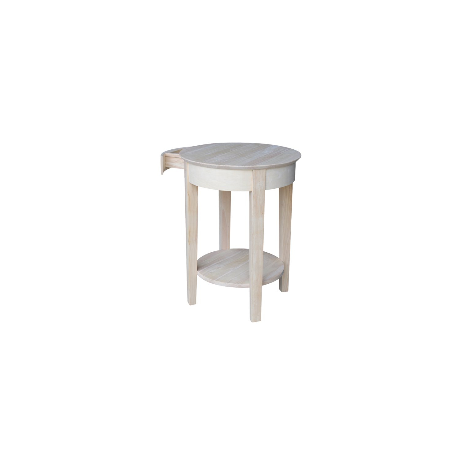 International Concepts Unfinished Accent Table with One Drawer