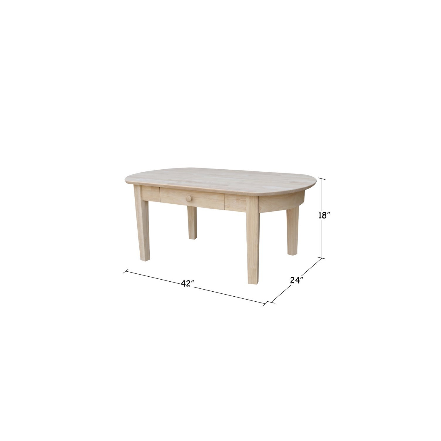 International Concepts Unfinished Phillips Oval Coffee Table