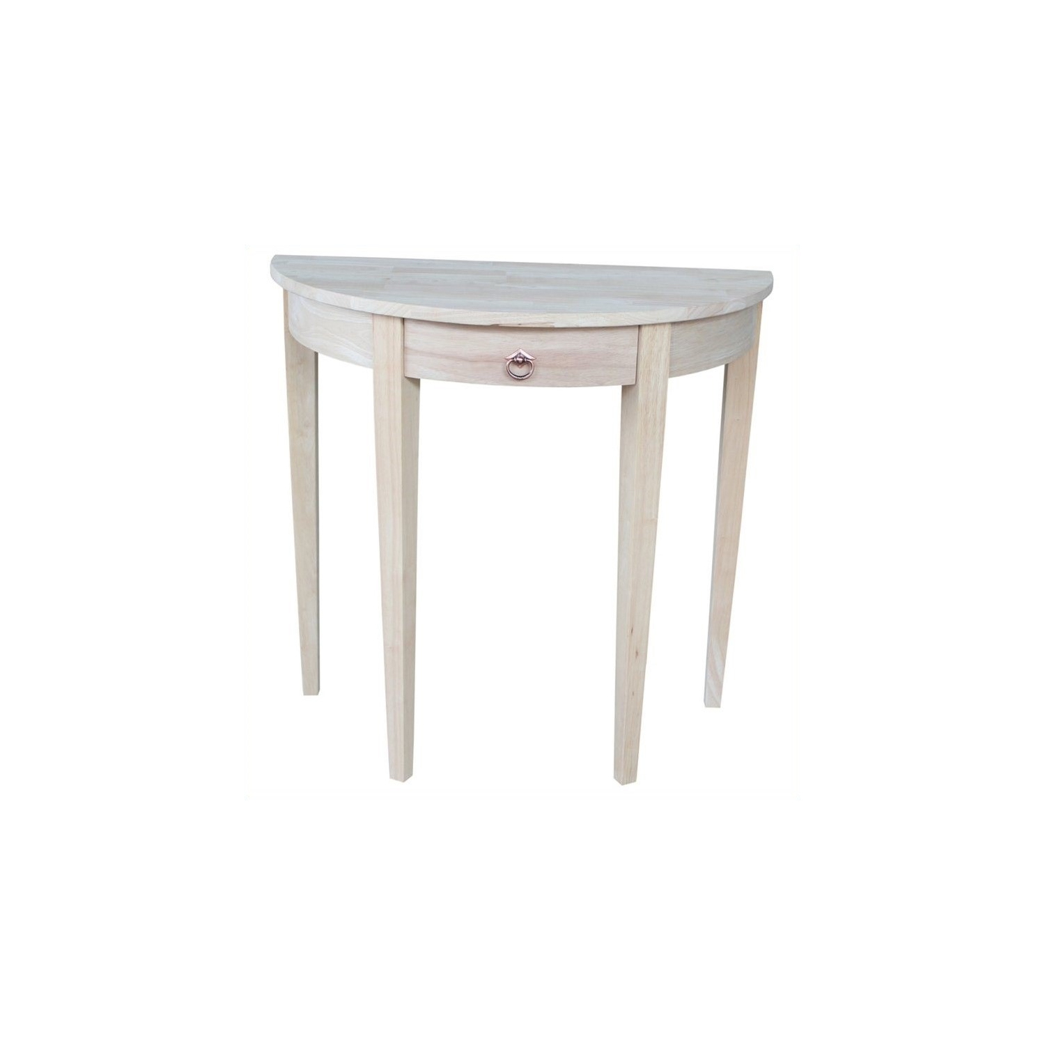 International Concepts Home Accents Unfinished 1-Drawer Half Moon Table