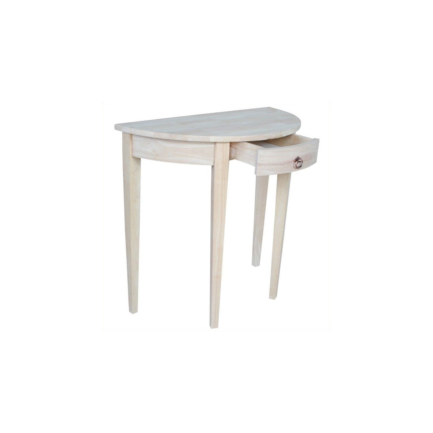 International Concepts Home Accents Unfinished 1-Drawer Half Moon Table
