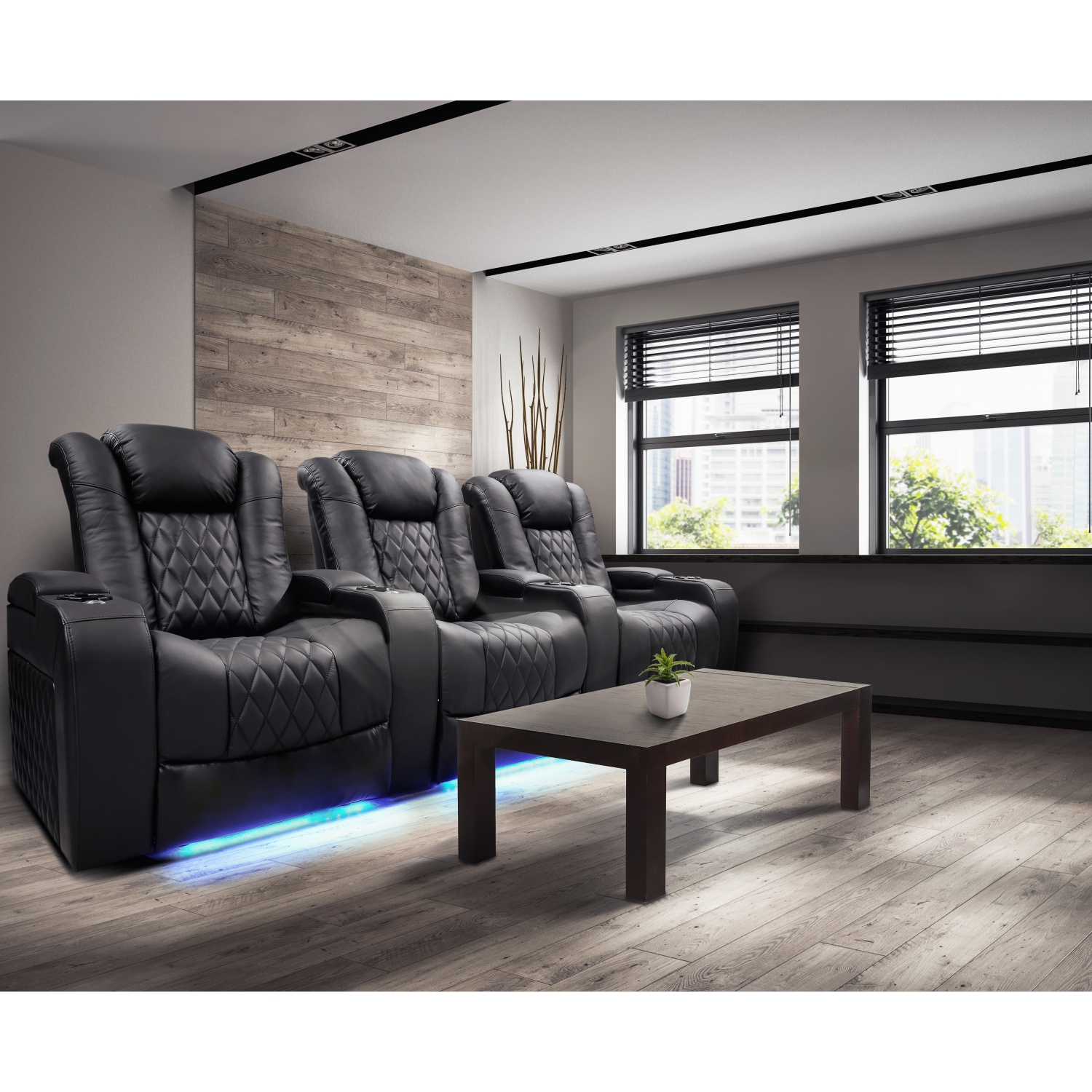 Valencia Tuscany Premium Top Grain Italian Nappa 11000 Leather Power Headrest, Recliner, Lumbar Home Theatre 5-Seat Loveseat Right