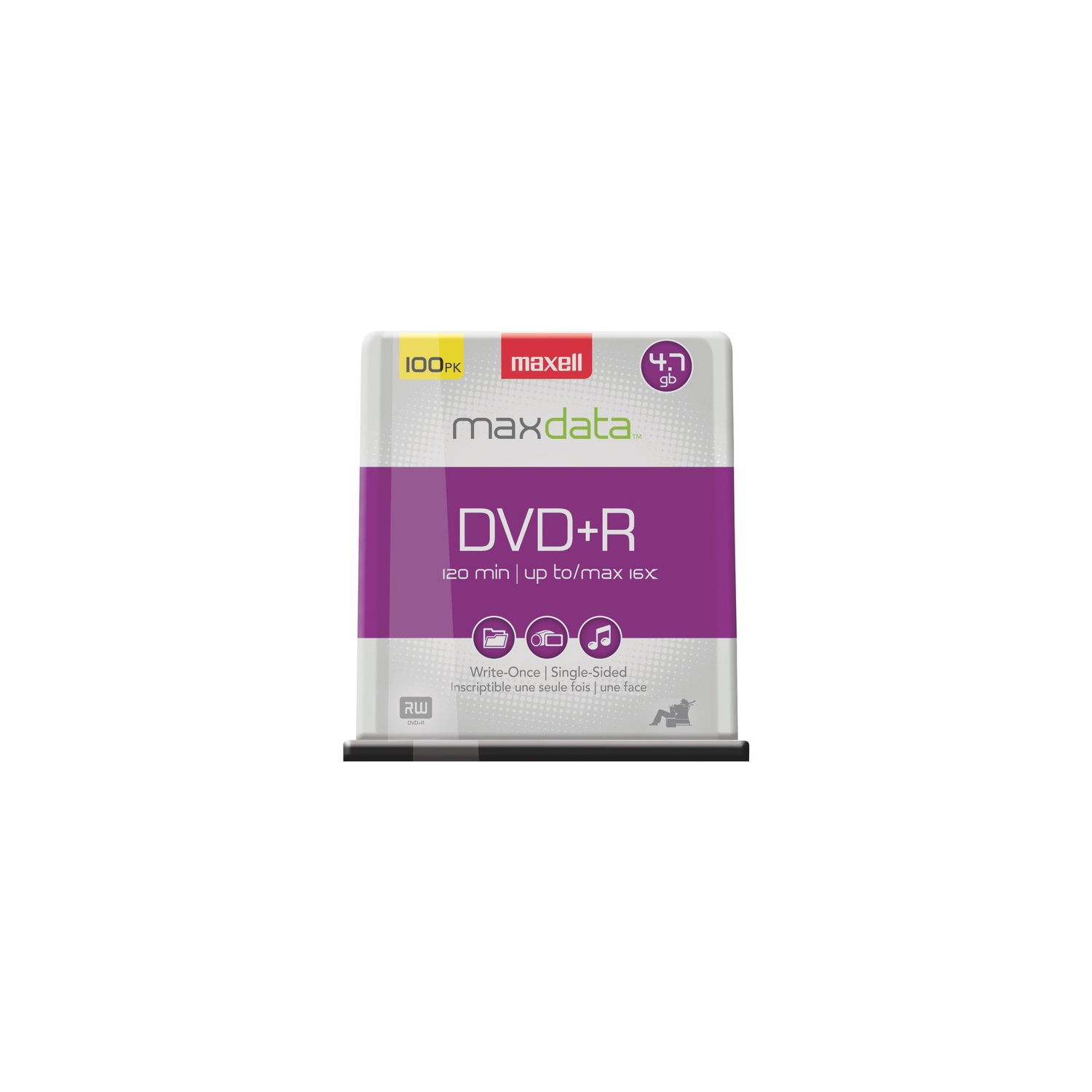 MAXELL DVD+R 4.7 RECORDABLE - Spindle 100 Blank DVD-R Disc, (639016)