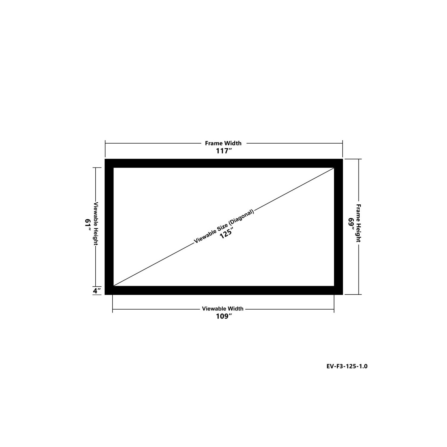 EluneVision Reference Studio 4K 125'' Fixed Frame 16:9 Projector Screen