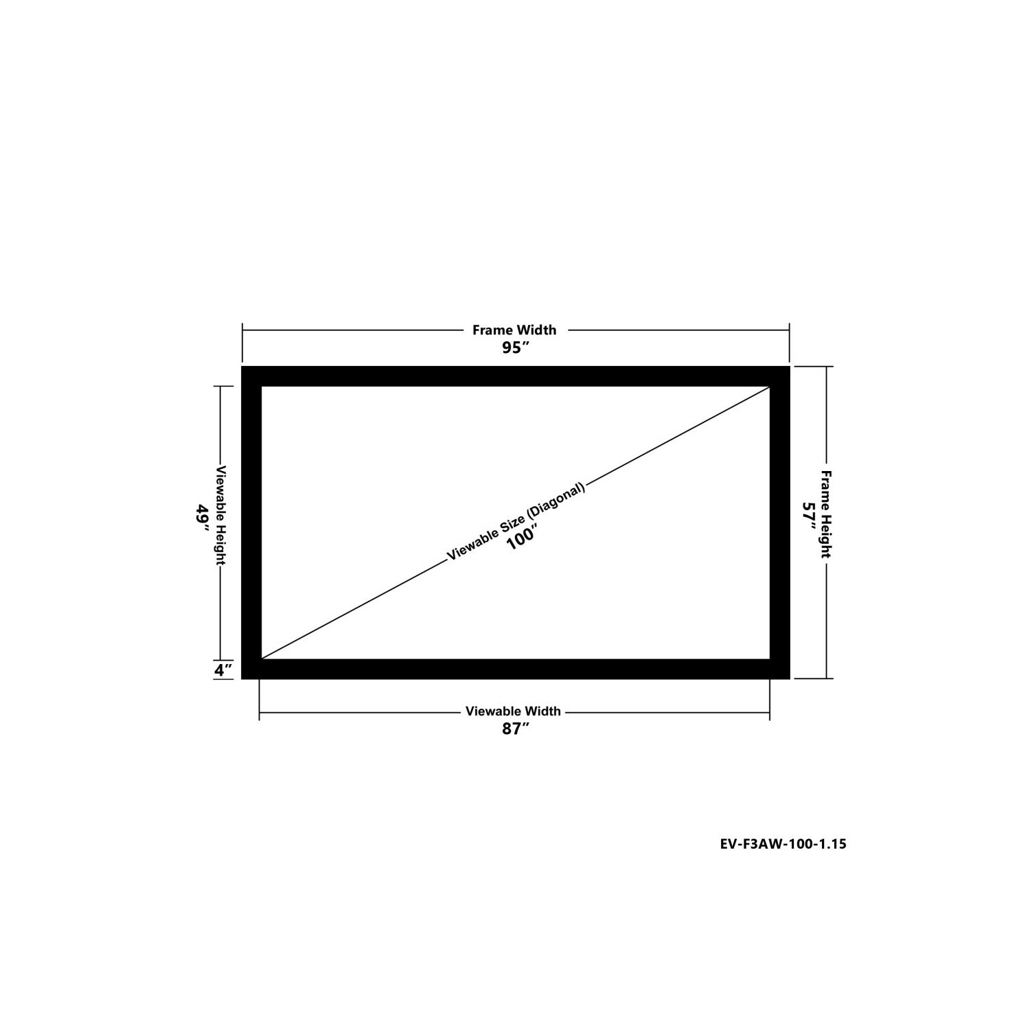 EluneVision Reference Studio AudioWeave 4K 100" Fixed-Frame Projector Screen