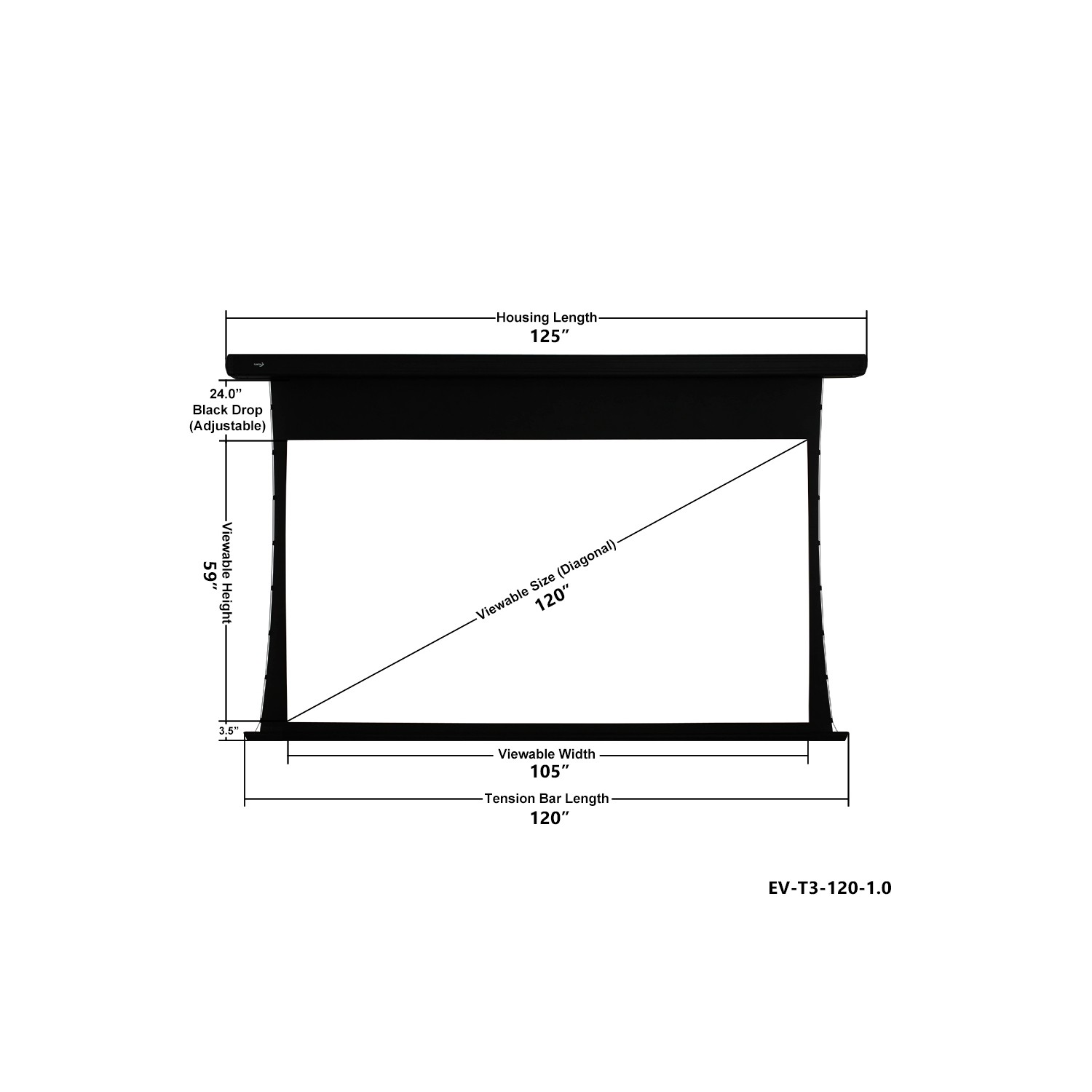 Elunevision Reference Studio 4K 120" Tab-Tensioned Motorized 16:9 Projector Screen&nbsp;