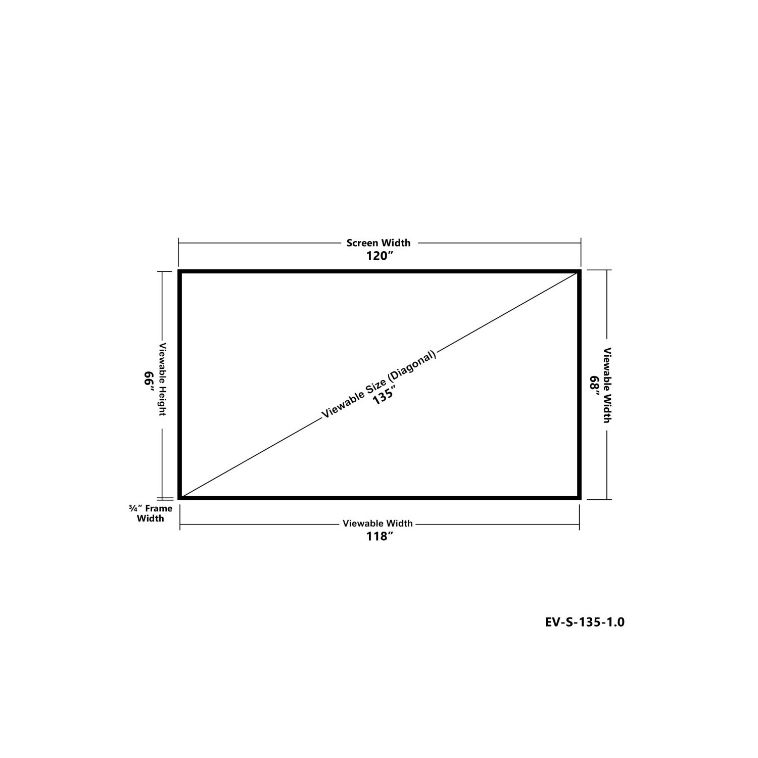 EluneVision Reference 4K Studio 135" Slim Fixed-Frame Projection Screen