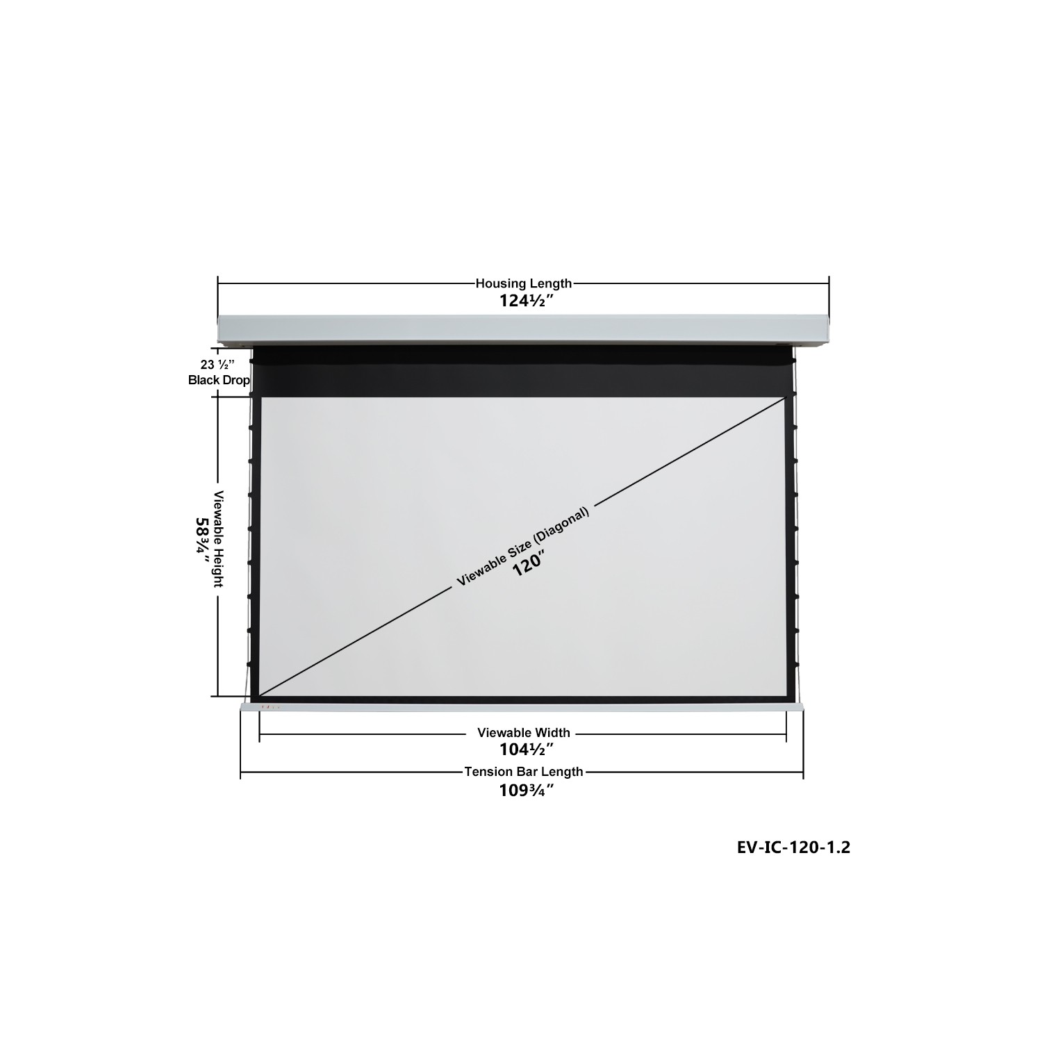 EluneVision 120" In-Ceiling Motorized 16:9 Projector Screen