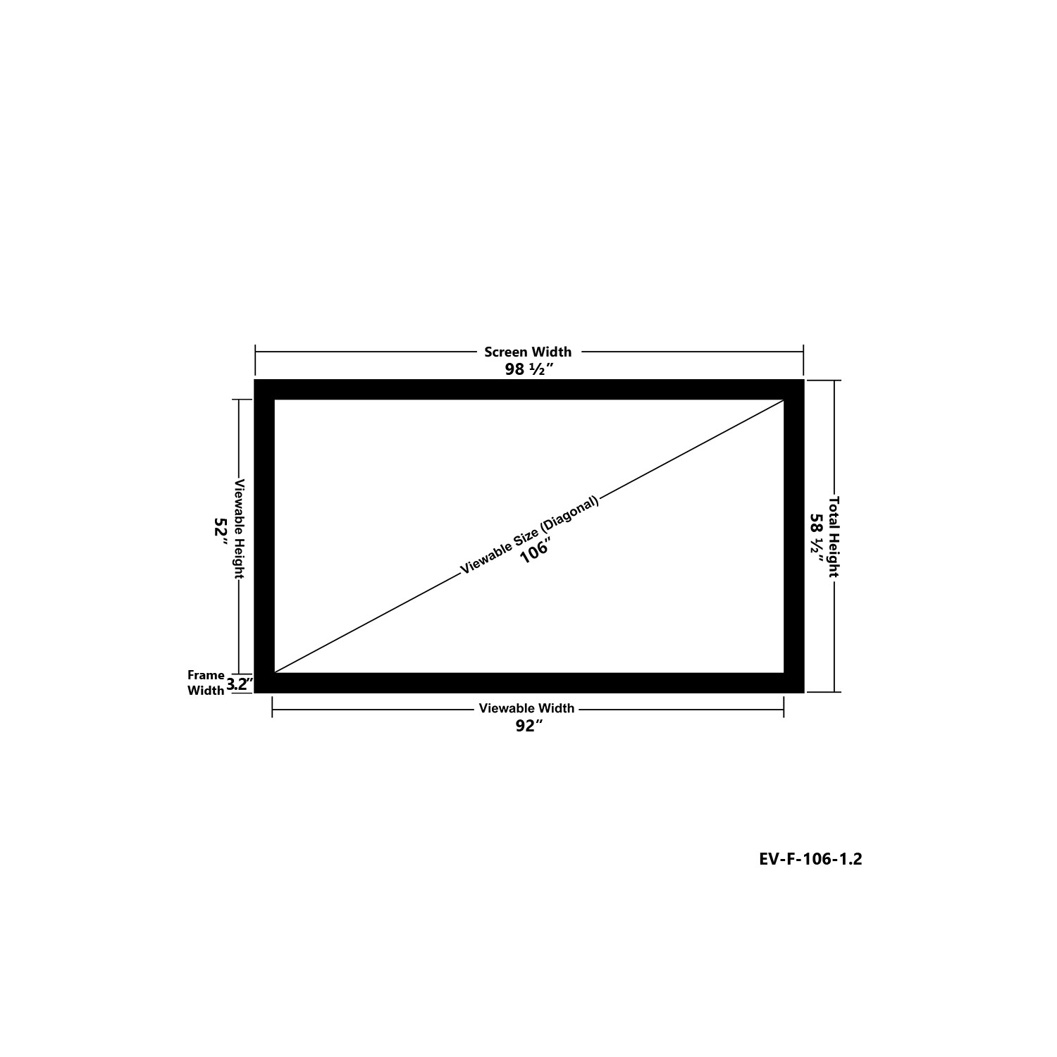 Elunevision Elara 106" 1.1 gain Fixed-Frame Projector Screen