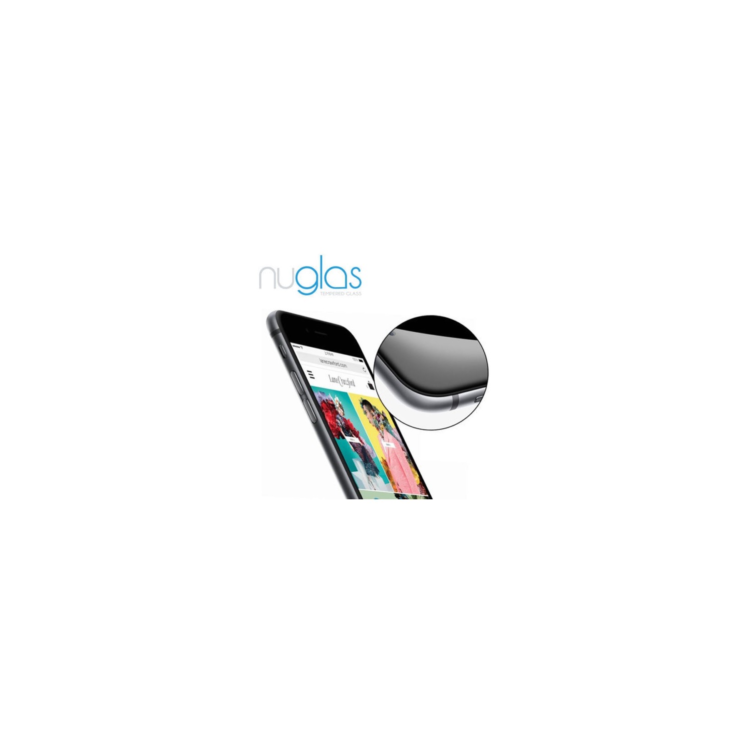 Protecteur d’écran complet en verre trempé 3D de 0,3 mm de Nuglas - iPhone 6plus blanc, 6S plus