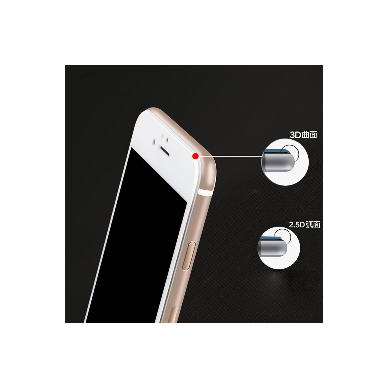 Protecteur d’écran complet en verre trempé 3D de 0,3 mm de Nuglas - iPhone 6plus blanc, 6S plus