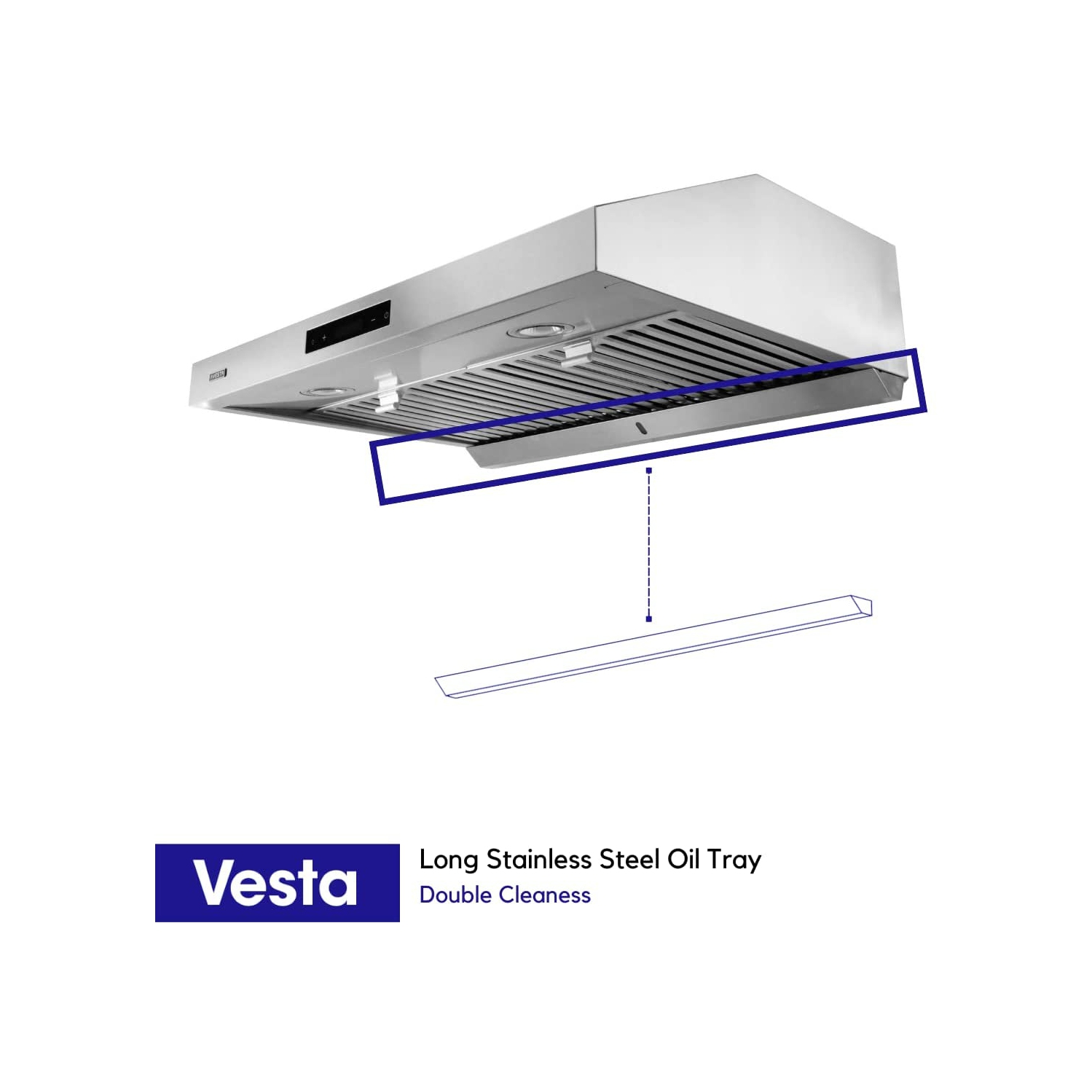 Vesta 860cfm 30 Stainless Steel Under Cabinet Range Hood 6 Speeds with Touch Screen Hard Wire
