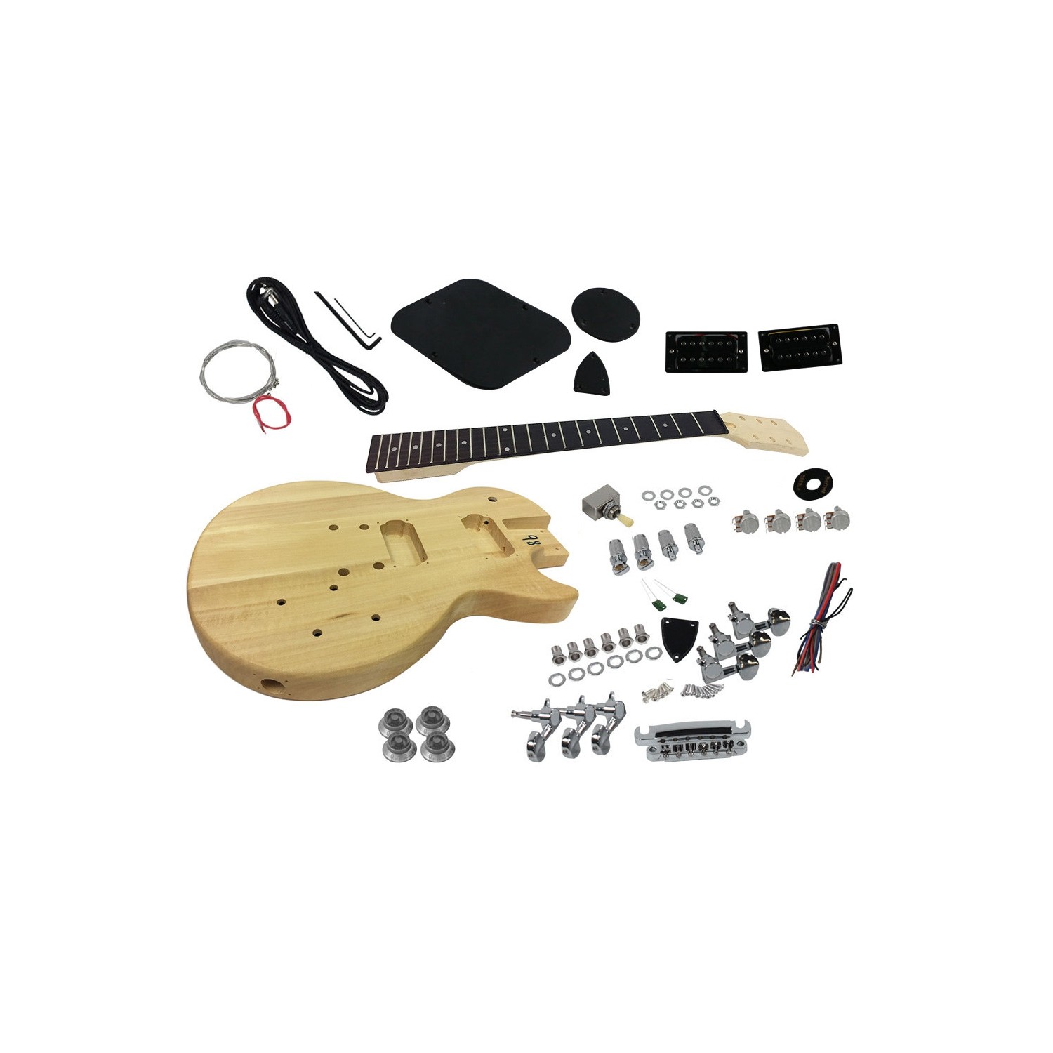 Solo LP Jr Style DIY Guitar Kit, Basswood Body, Maple Neck