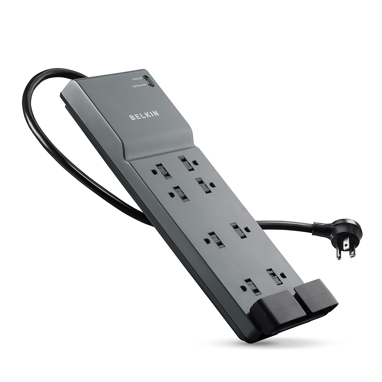 Belkin 8-Outlet Power Strip Surge Protector with 6-Foot Power Cord and Telephone Protection, BE108200-06