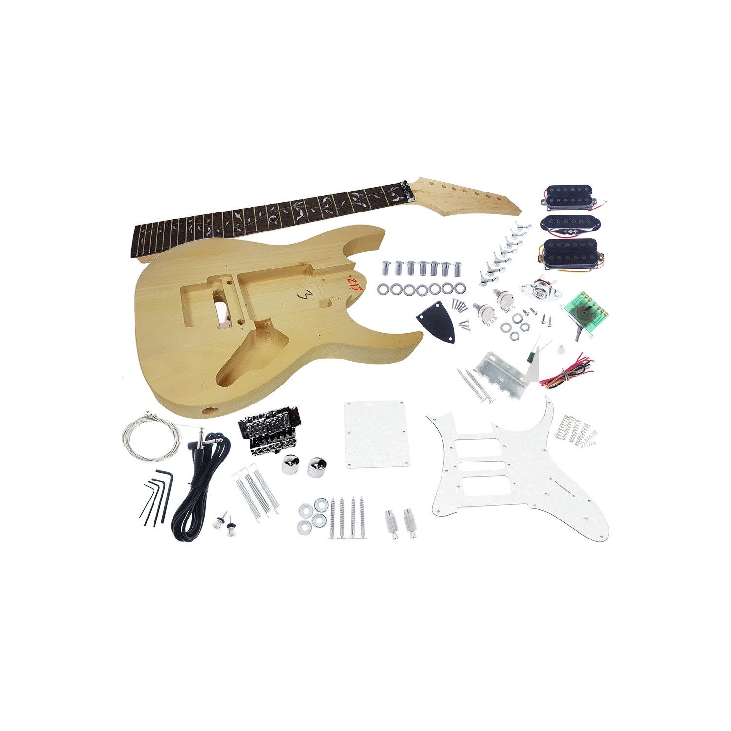 Solo – Trousse de guitare JEM style DIY, corps en tilleul, 7 cordes
