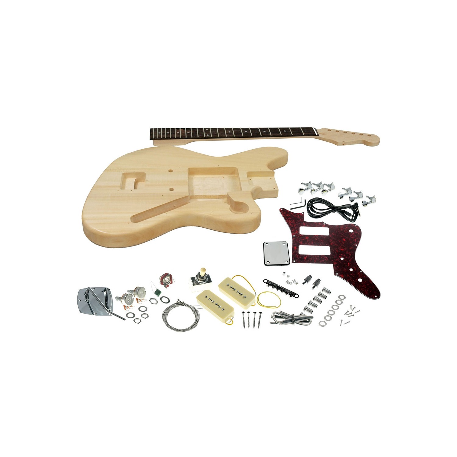 Solo TB Style DIY Bass Guitar Kit, Basswood Body, Maple Neck