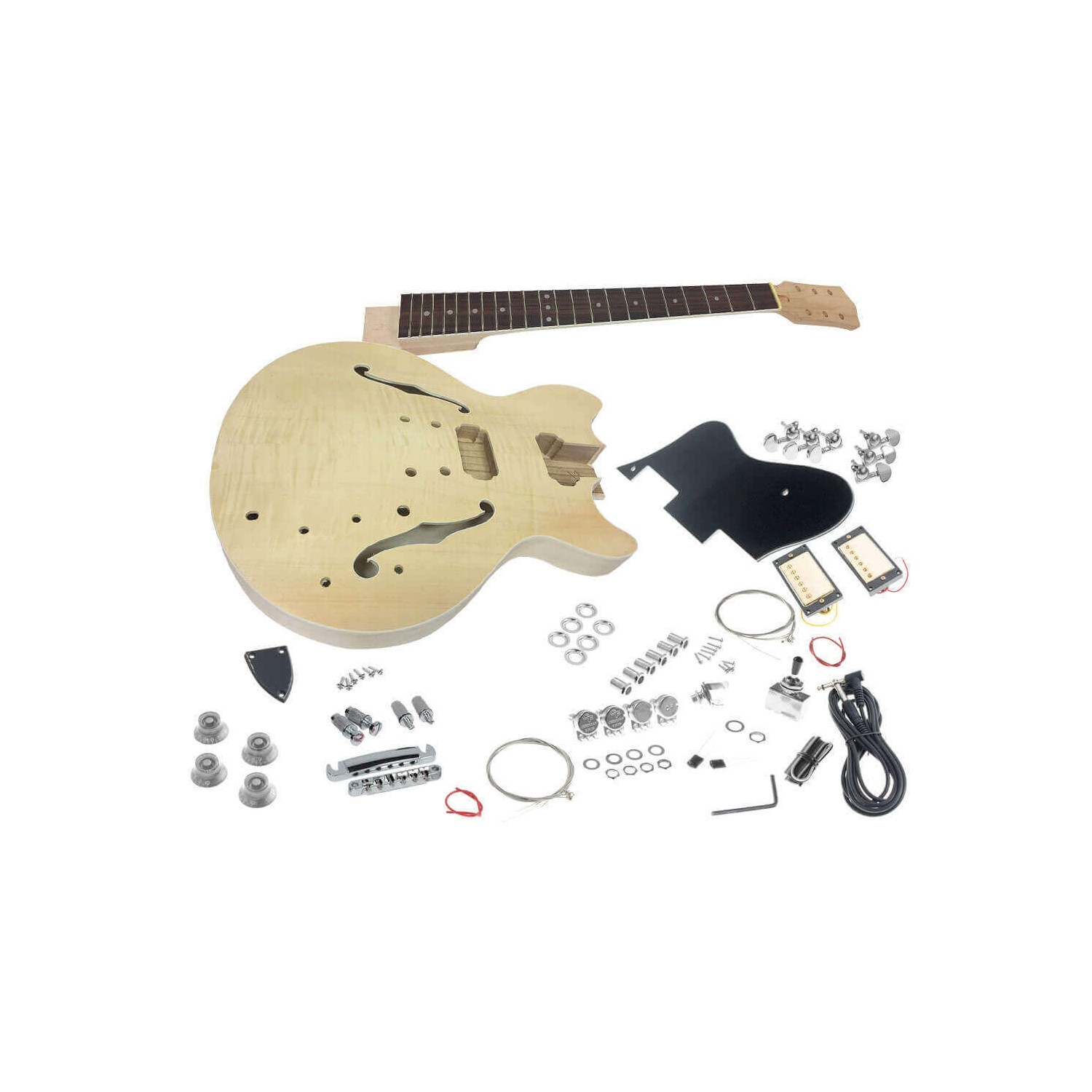Solo ES Style DIY Guitar Kit, Flamed Maple Top