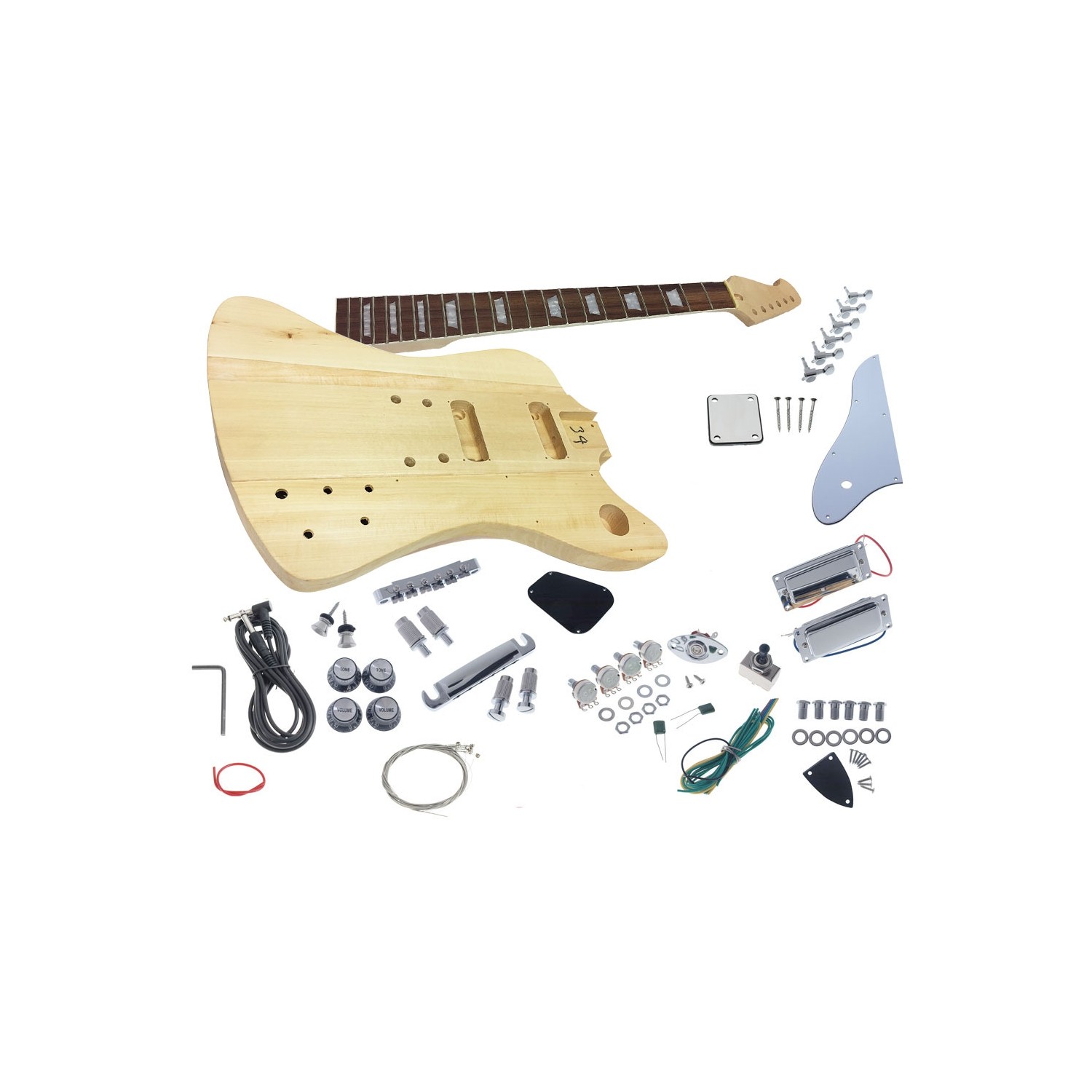 Solo FB Style DIY Guitar Kit, Basswood Body, Maple Neck