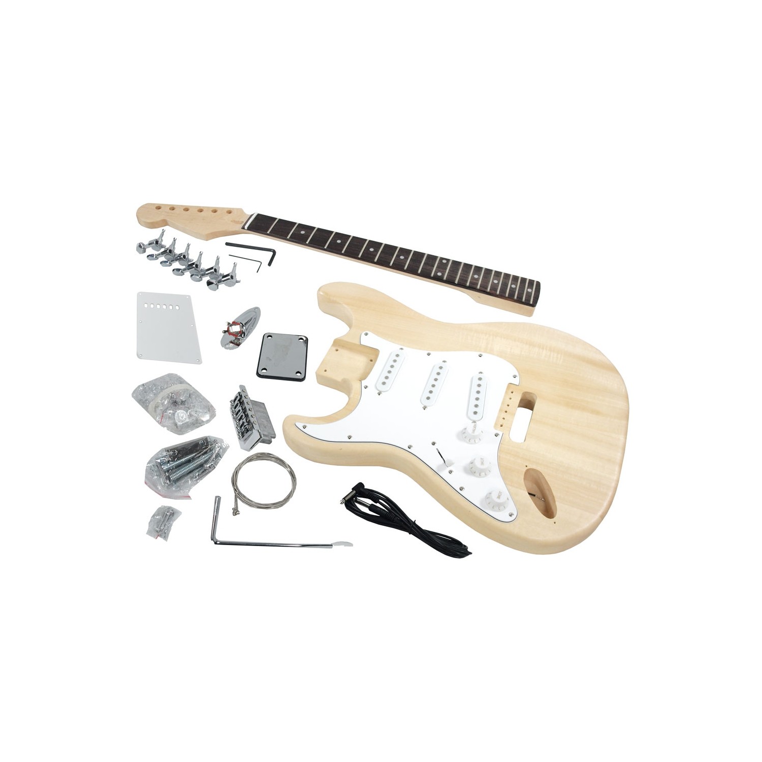 Solo ST Style DIY Guitar Kit, Basswood Body, Left Handed