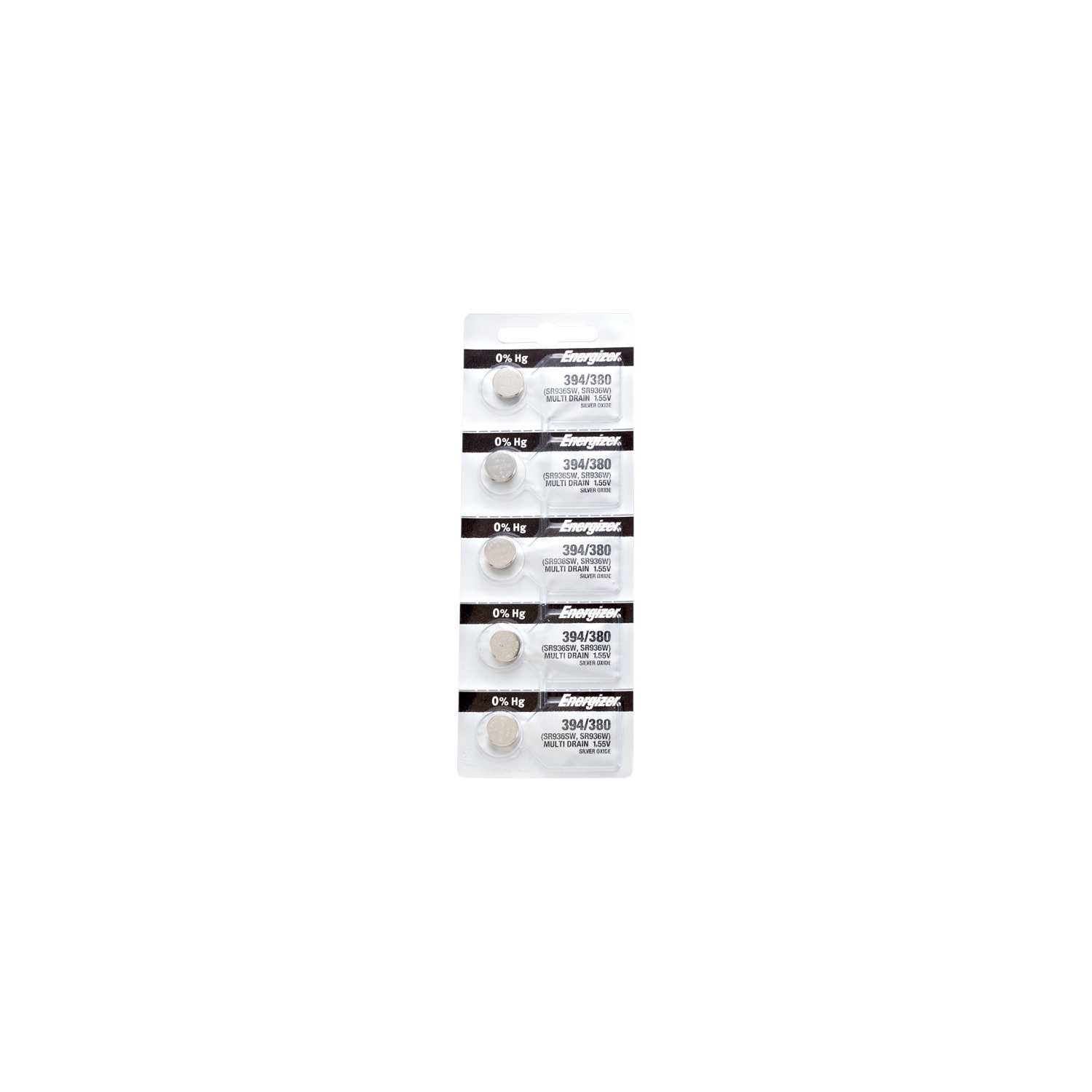5 x Energizer 394 Watch Batteries, 1.55V, equivalent SR936SW, 380, 936, AG9