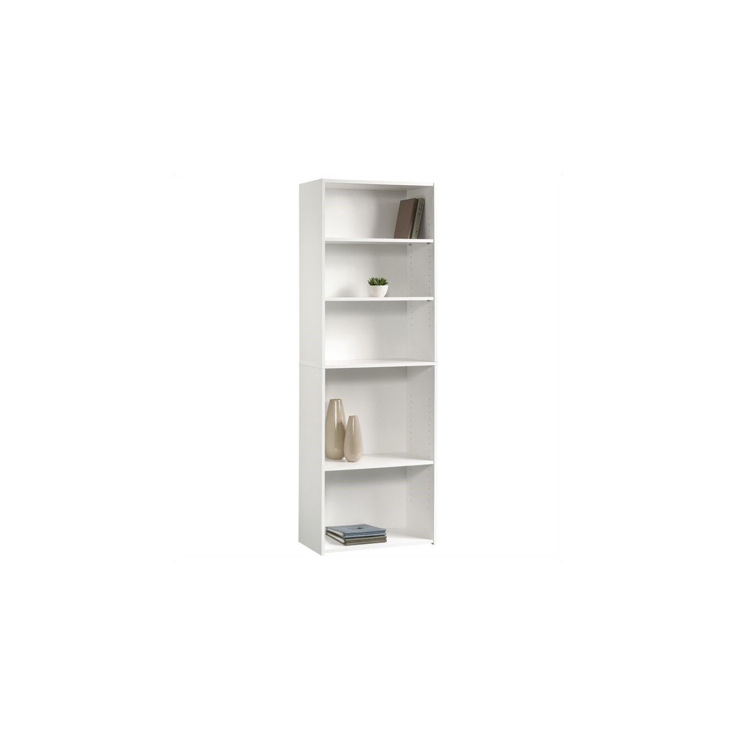 Pemberly Row 5 Shelf Bookcase in Soft White