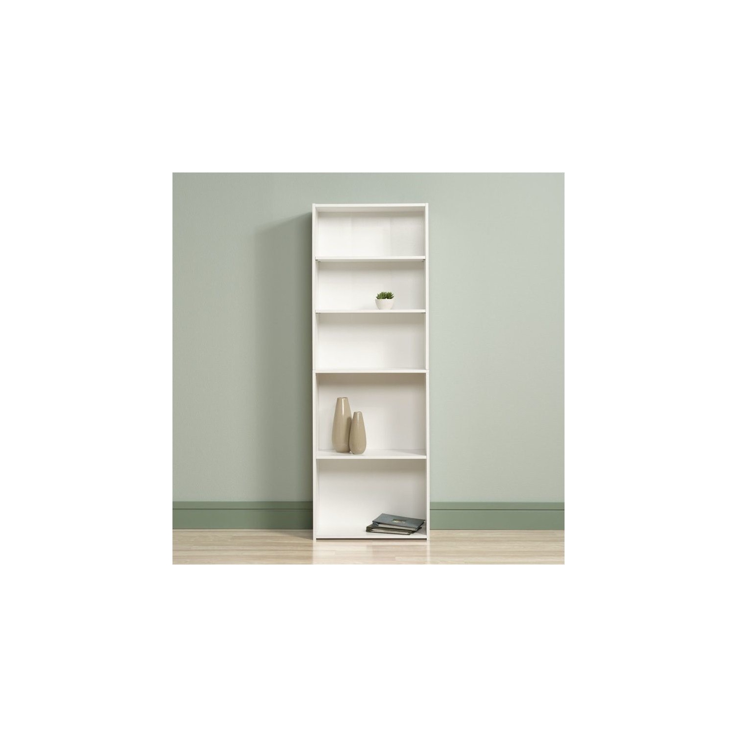 Pemberly Row 5 Shelf Bookcase in Soft White