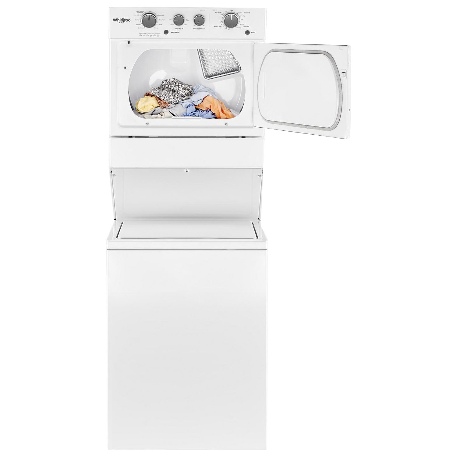 Duo laveuse électrique de 4 pi³ et sécheuse de 5,9 pi³ de Whirlpool - Blanc