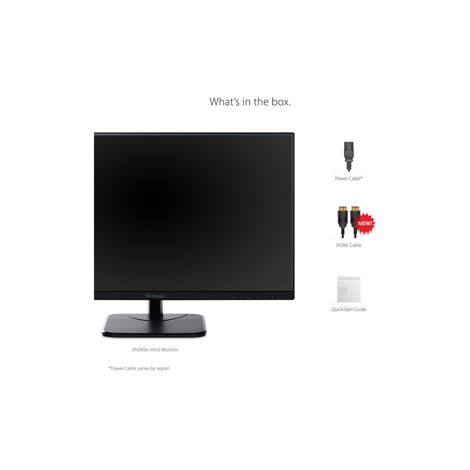 ViewSonic VA2456-MHD 24" Frameless IPS 1080p Monitor with HDMI DisplayPort and VGA "puts for Home and Office
