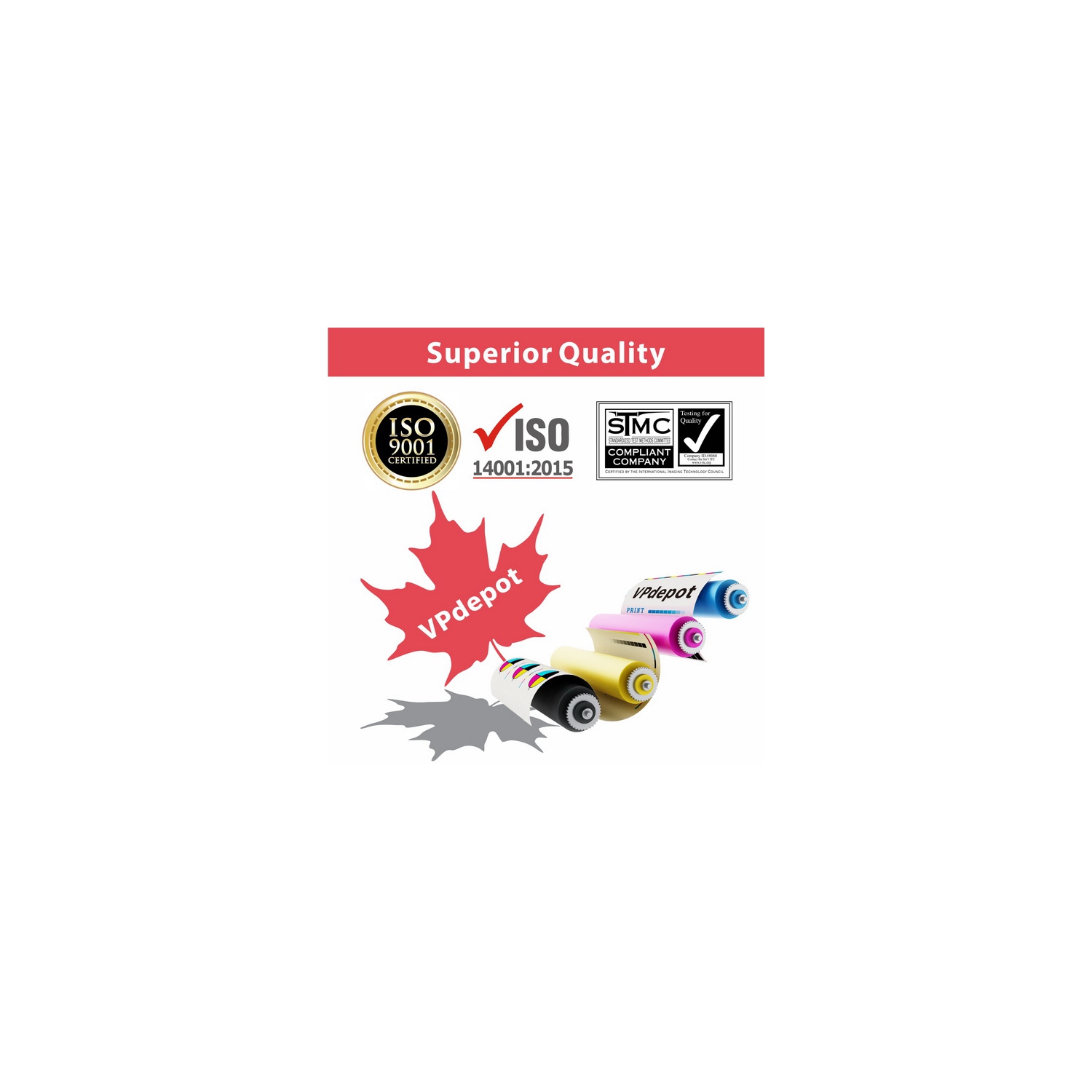 VPDepot CC532A CE412A (305A) Cartouche d'encre en poudre jaune de rechange pour HP LaserJet CP2024/2025, CM2320, M375/451/475