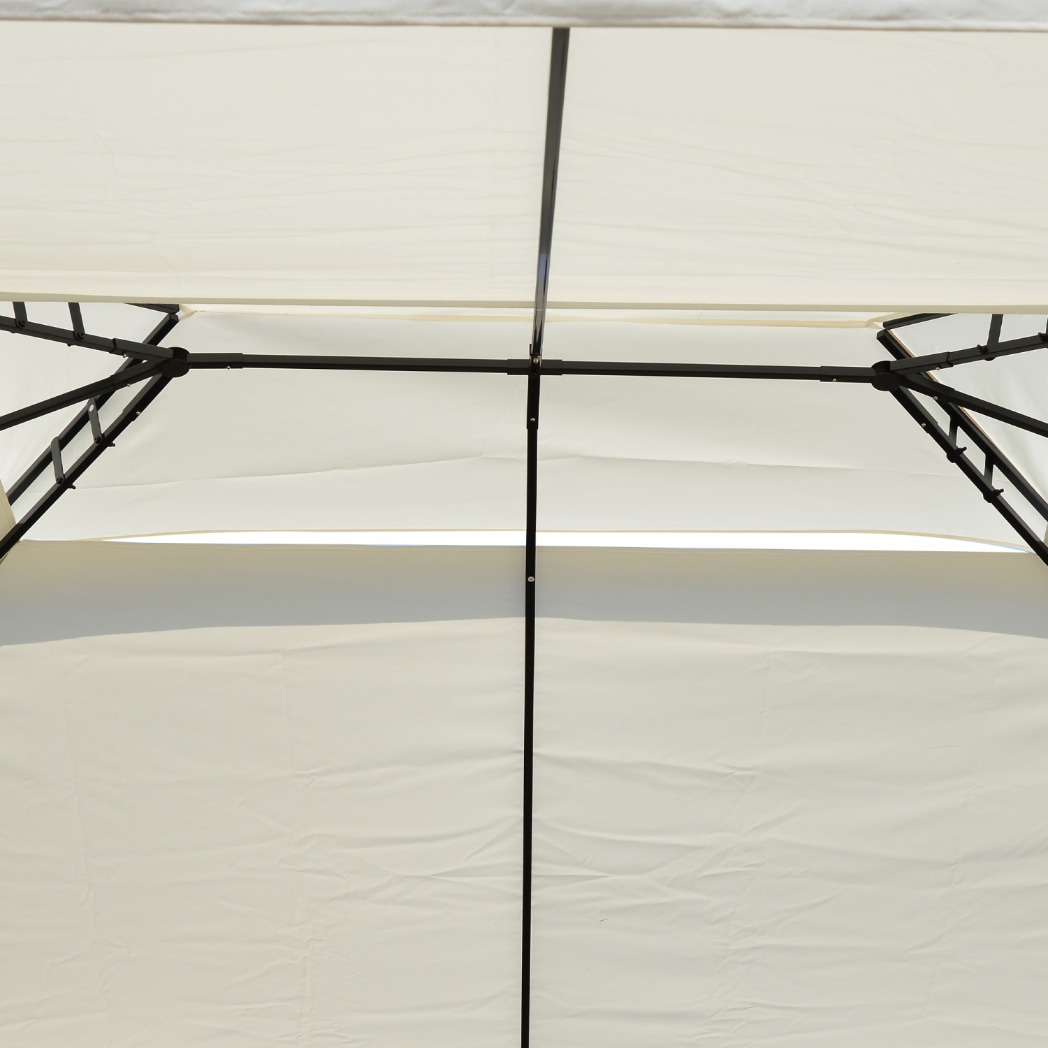 Outsunny 10x13ft Steel Gazebo Sun Shelter Patio Outdoor Party Event Canopy Vented Roof Cream White