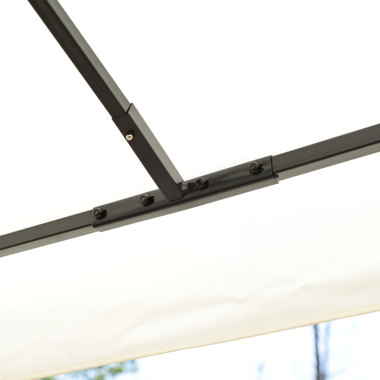 Outsunny 10x13ft Steel Gazebo Sun Shelter Patio Outdoor Party Event Canopy Vented Roof Cream White