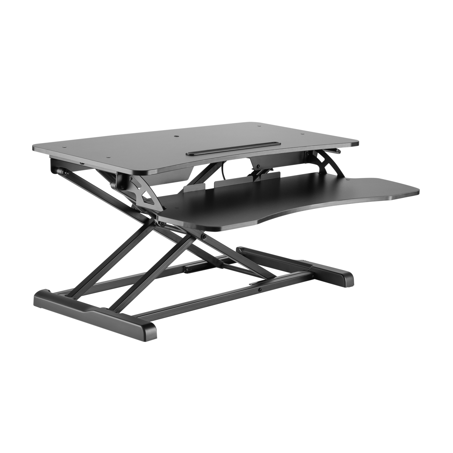AMER Height Adjustable Sit/Stand Desk Computer Riser [30" Width] with Keyboard Tray