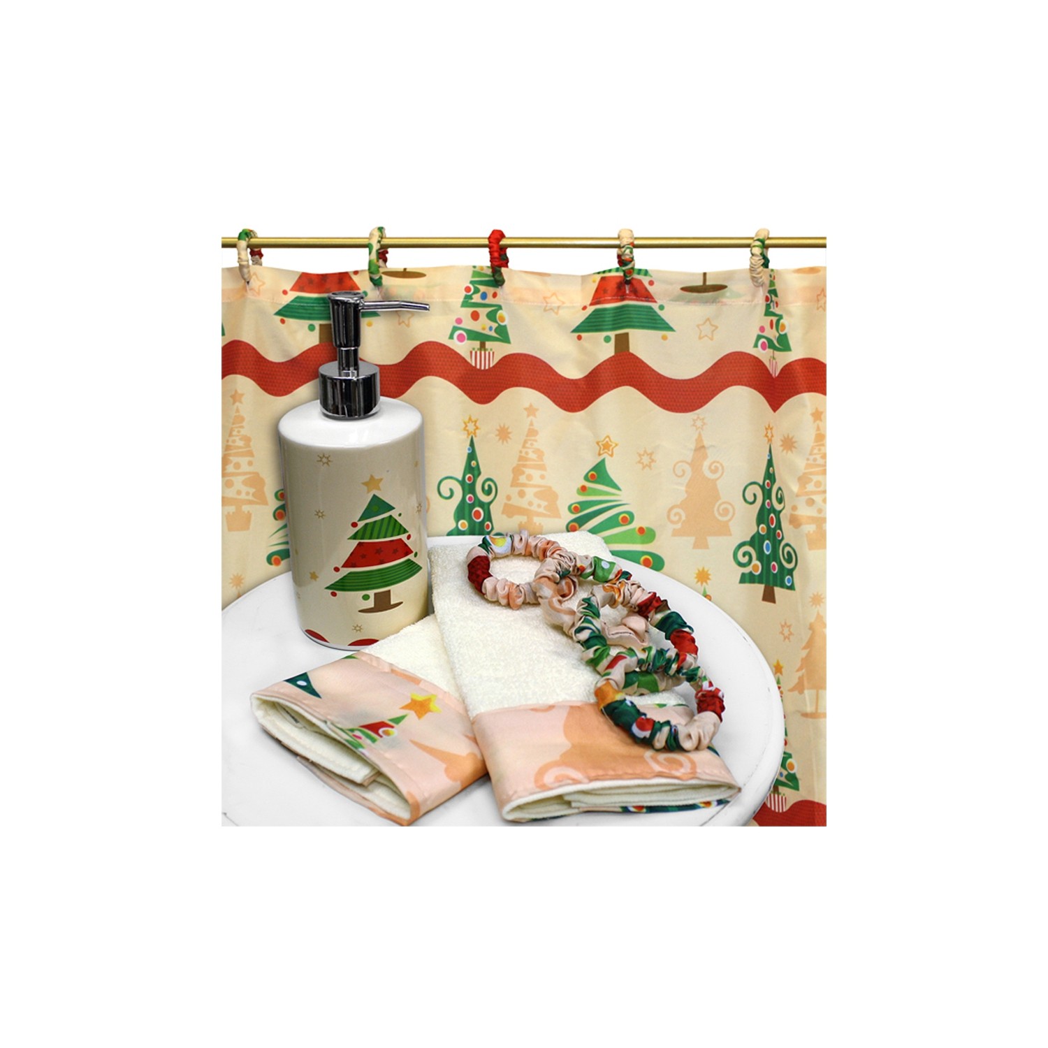 Carnation Home Fashions O Christmas Tree 16 Piece Holiday Print Bath Set Best Buy Canada
