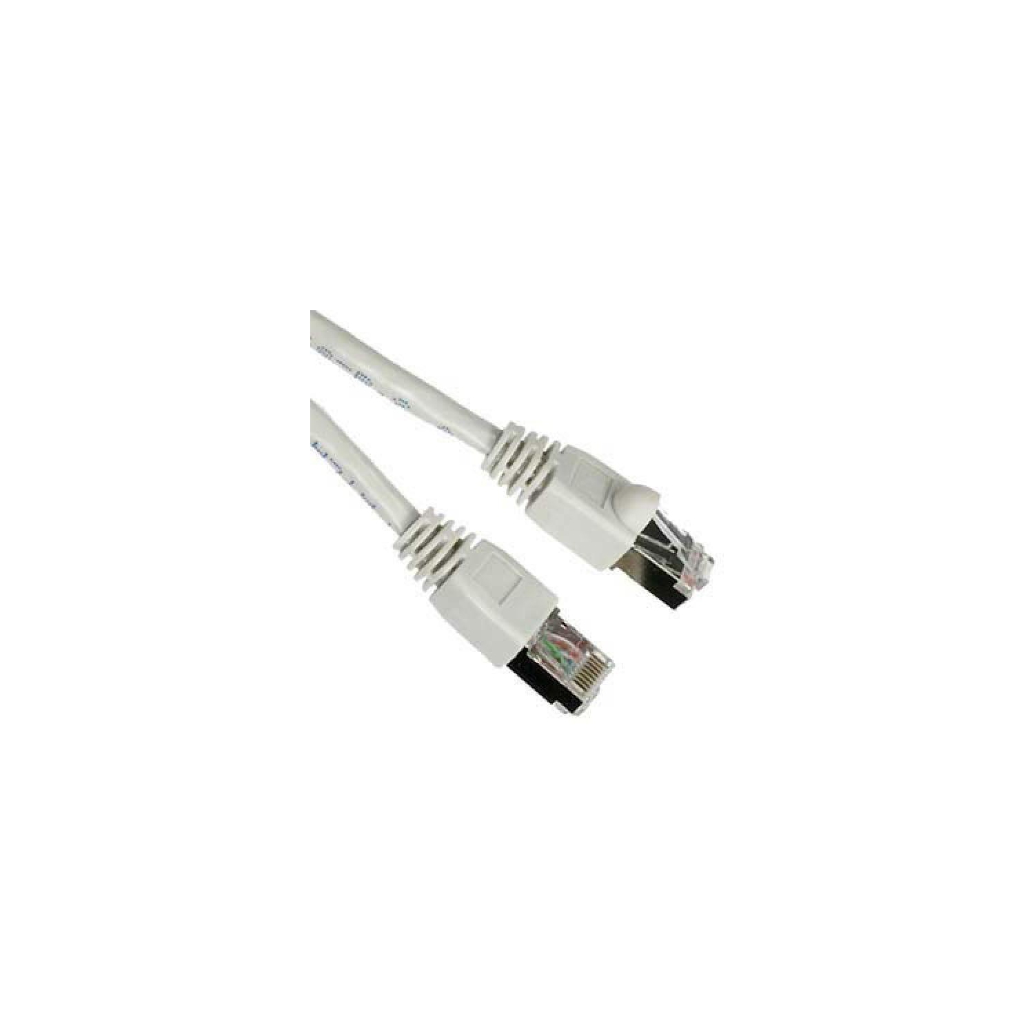 TechCraft 150 ft Shielded CAT6a STP Network Ethernet Cable Metal Connectors White