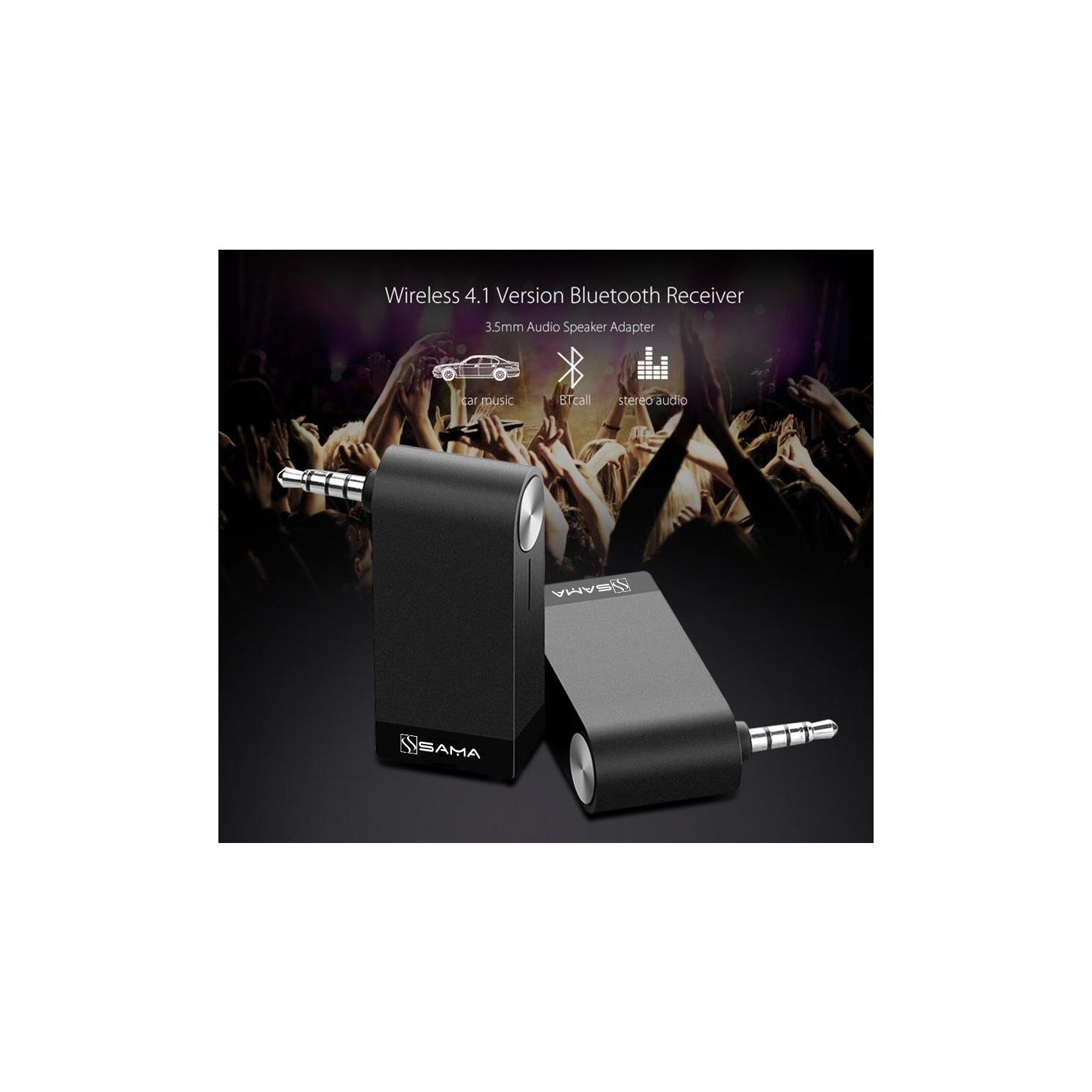 SAMA SA-50202 Wireless Bluetooth 4.1 Music Audio Receiver Adapter with Mic & battery
