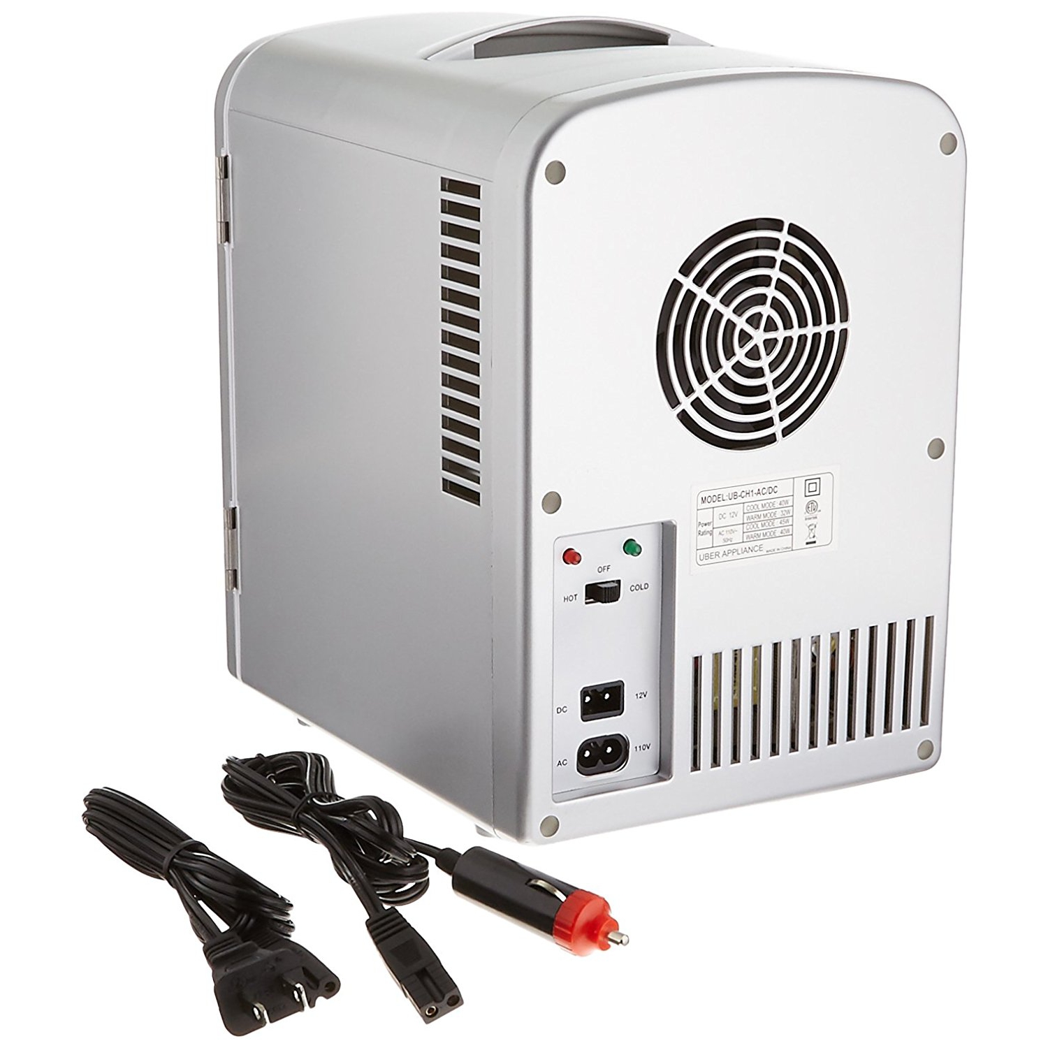 Uber Appliance Uber Chill Personal Mini Fridge 6 can capacity for Bar, Bedroom, office or Dorm outdoor/indoor 110V AC/12V DC