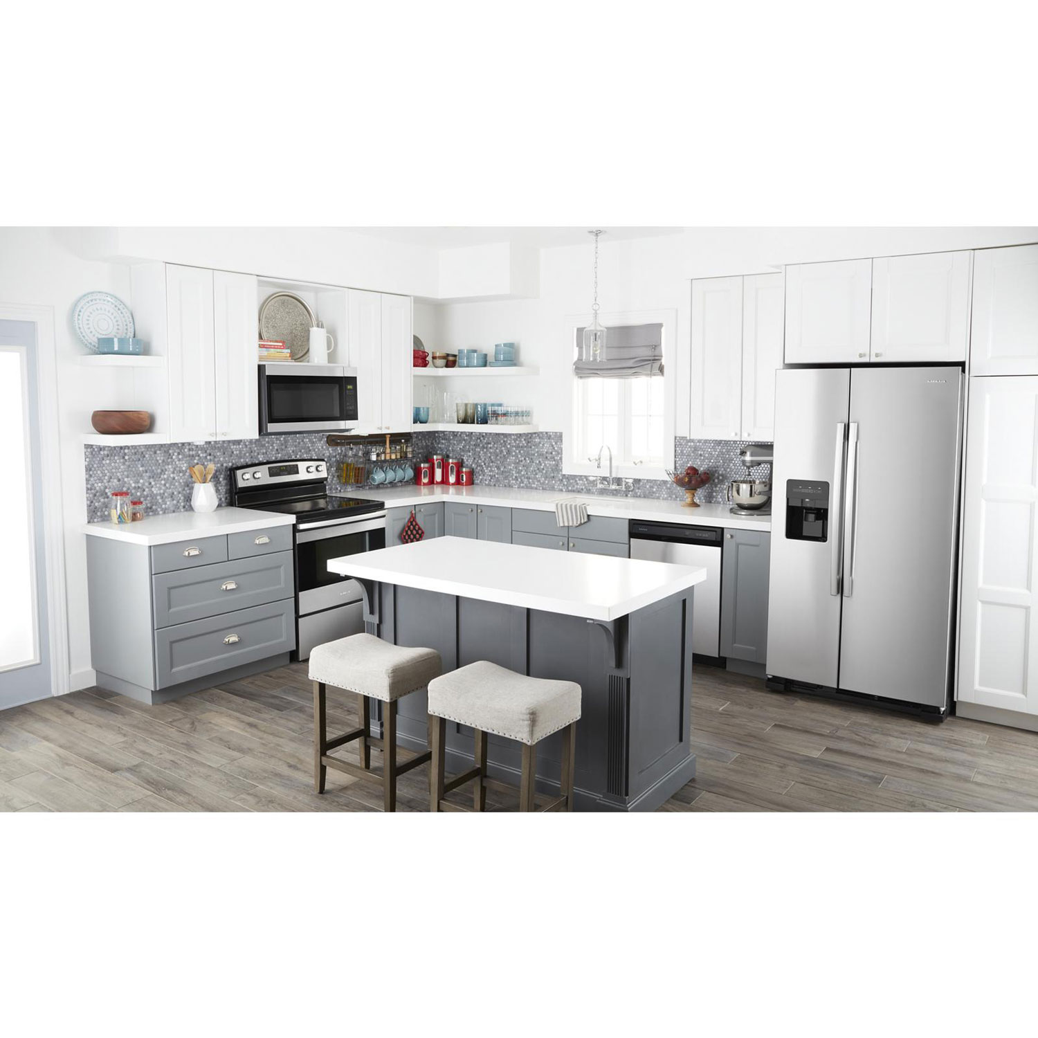 Amana 33" 21.4 Cu. Ft. Side-By-Side Refrigerator - Black-On-Stainless Steel