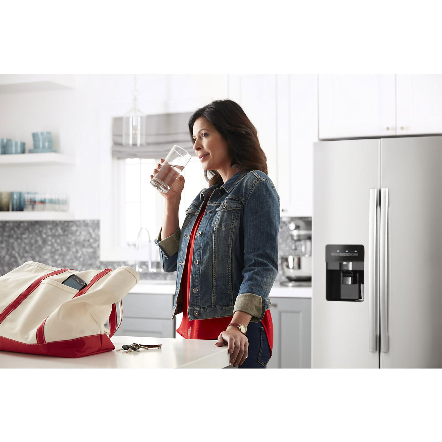 Amana 33" 21.4 Cu. Ft. Side-By-Side Refrigerator - Black-On-Stainless Steel