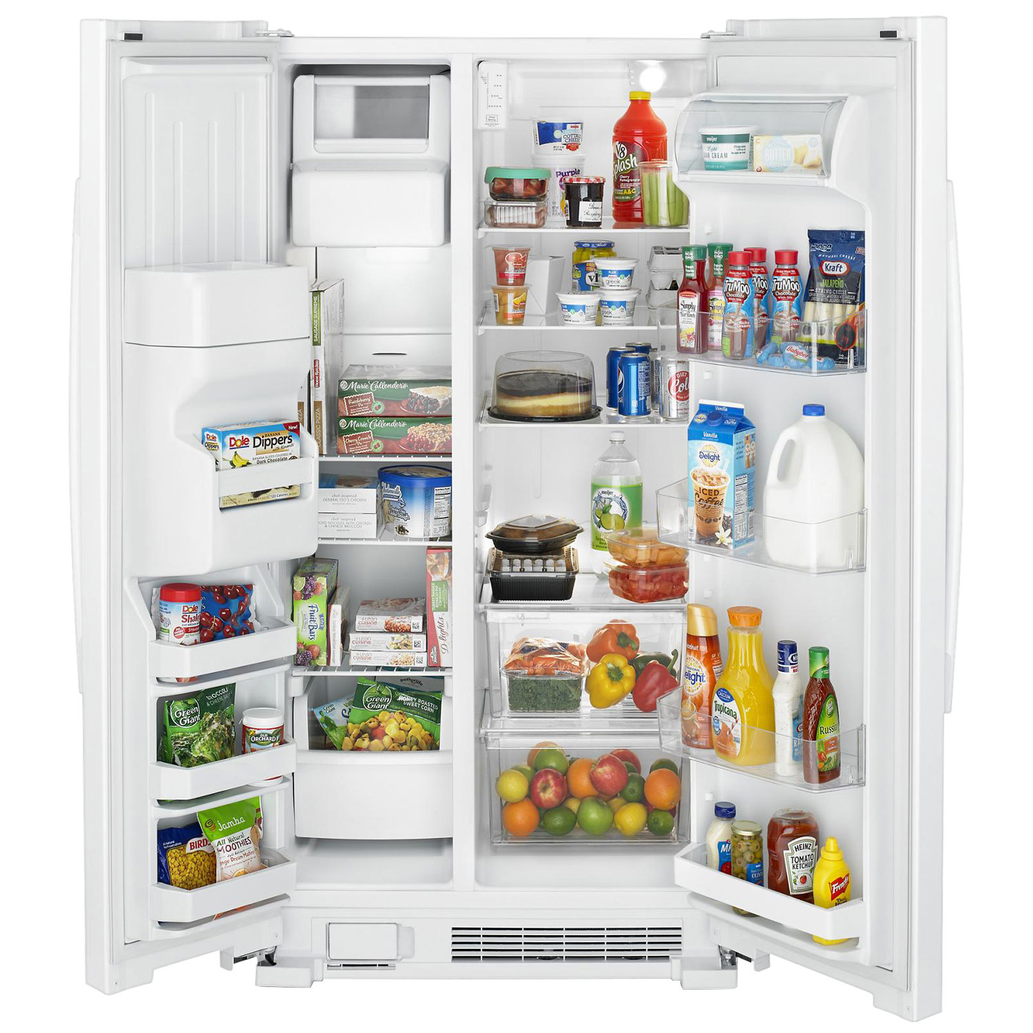 Amana 33" 21.4 Cu. Ft. Side-By-Side Refrigerator with Water & Ice Dispenser - White