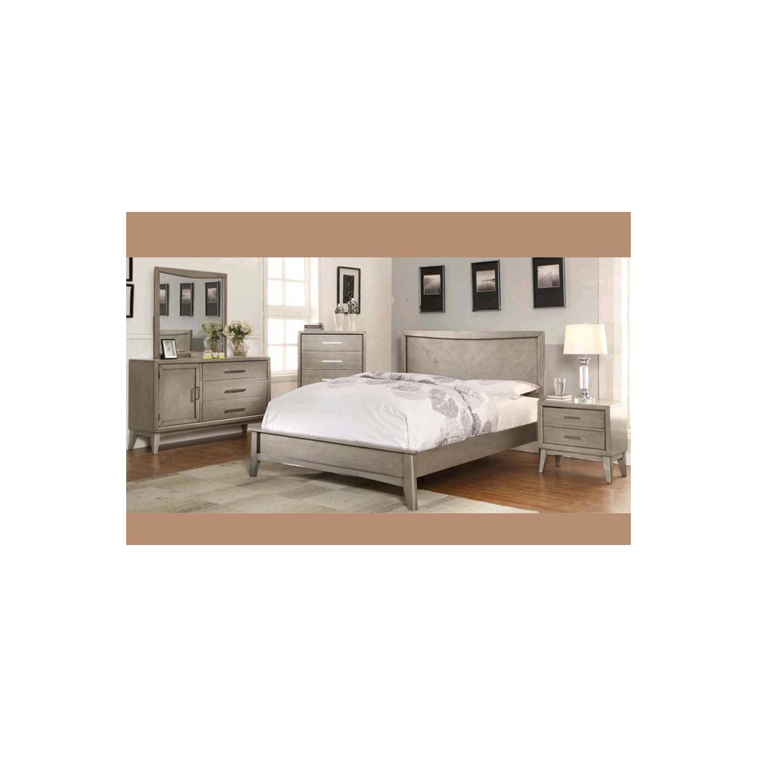 Sasha Distressed Grey Wood Finish Contemporary Bedroom 78 King Bed Slats Included No Boxspring Required Sasha Distressed Grey Wood Finish Contemporary Bedroom 78 King Bed Slats Included No Boxspring Required Only