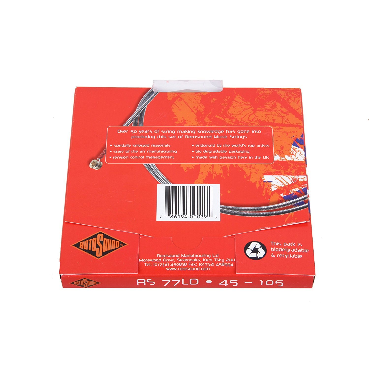 Rotosound RS77LD Jazz Bass Monel Flatwound Electric Bass 4 String Set