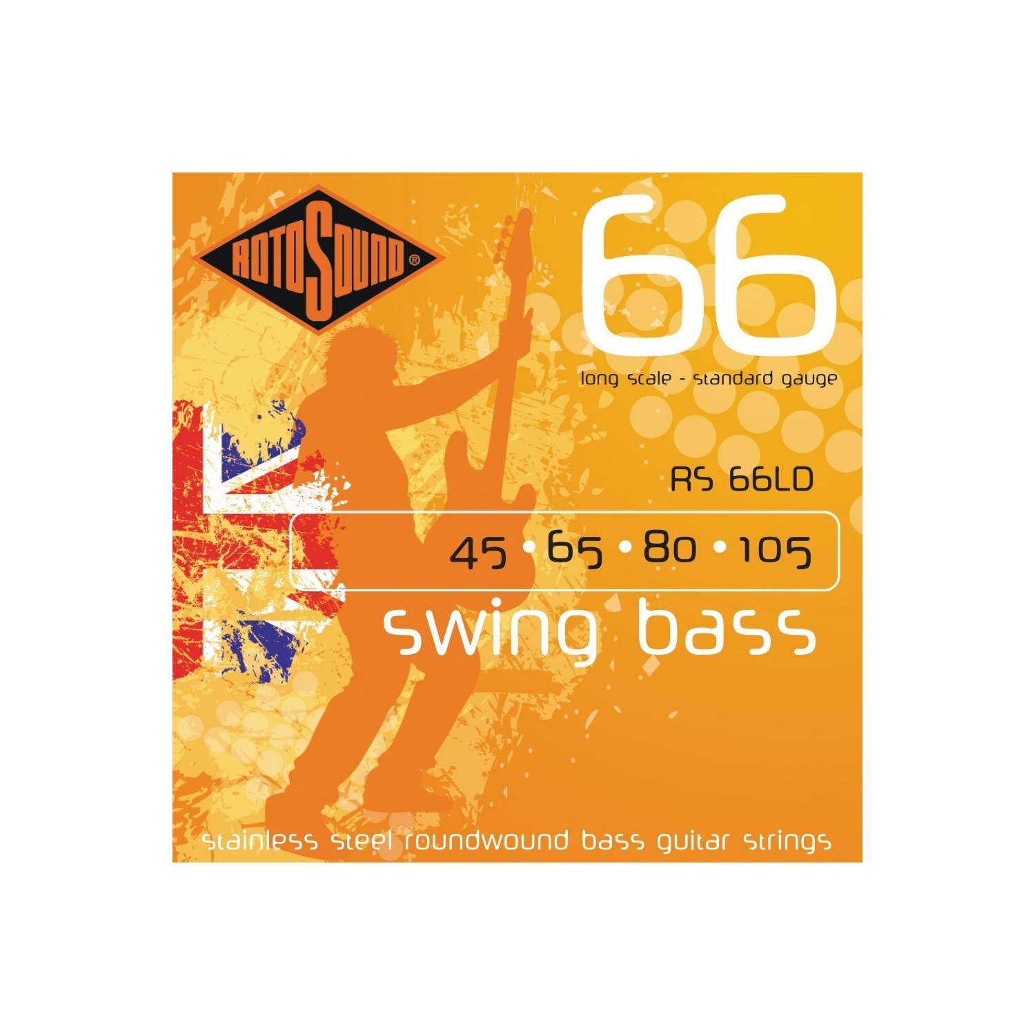 Rotosound RS66LD Swing Bass 66 Stainless Steel Bass Electric Bass 4 String Set