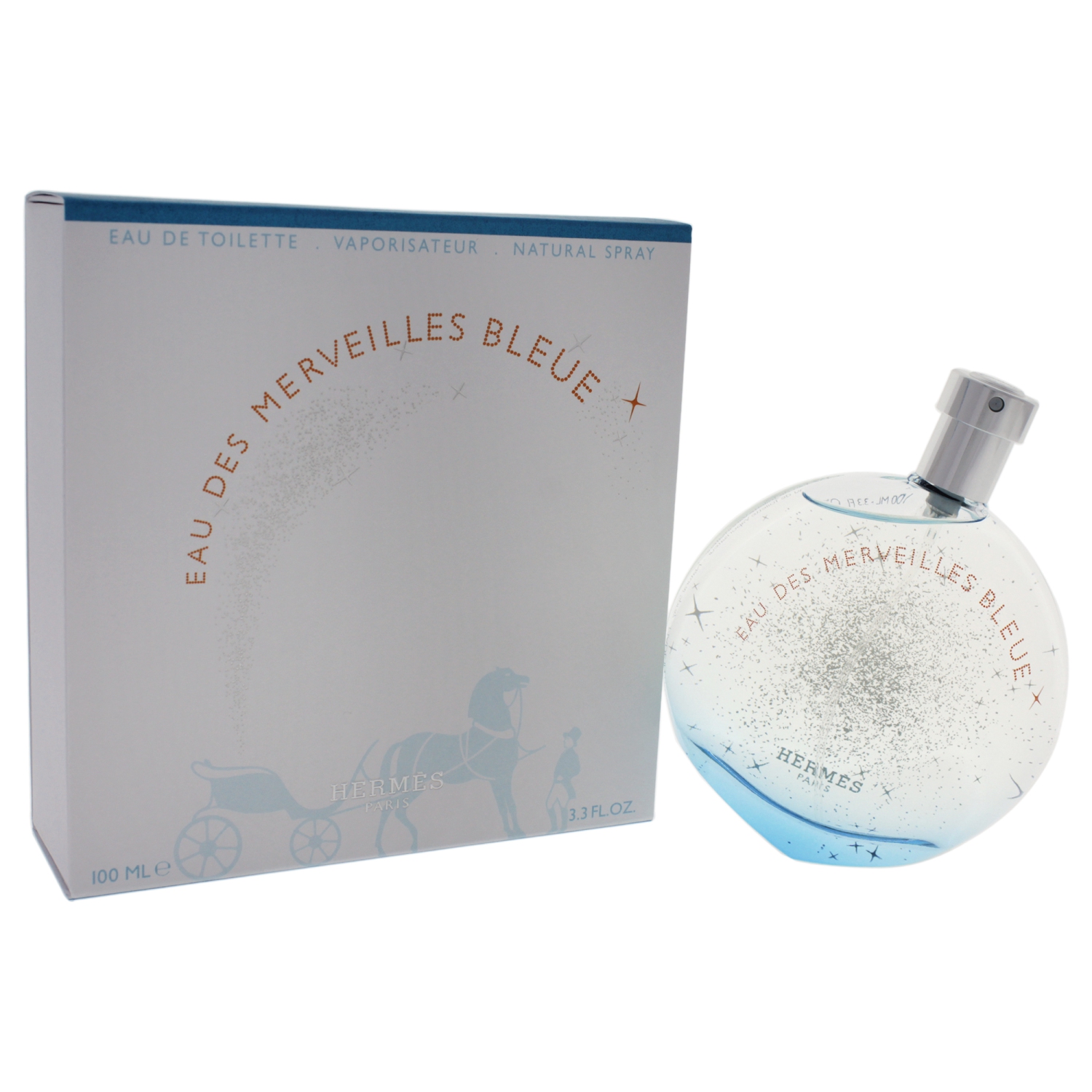 Eau des Merveilles Bleue par Hermes Eau De Toilette Vaporisateur 3.4 oz