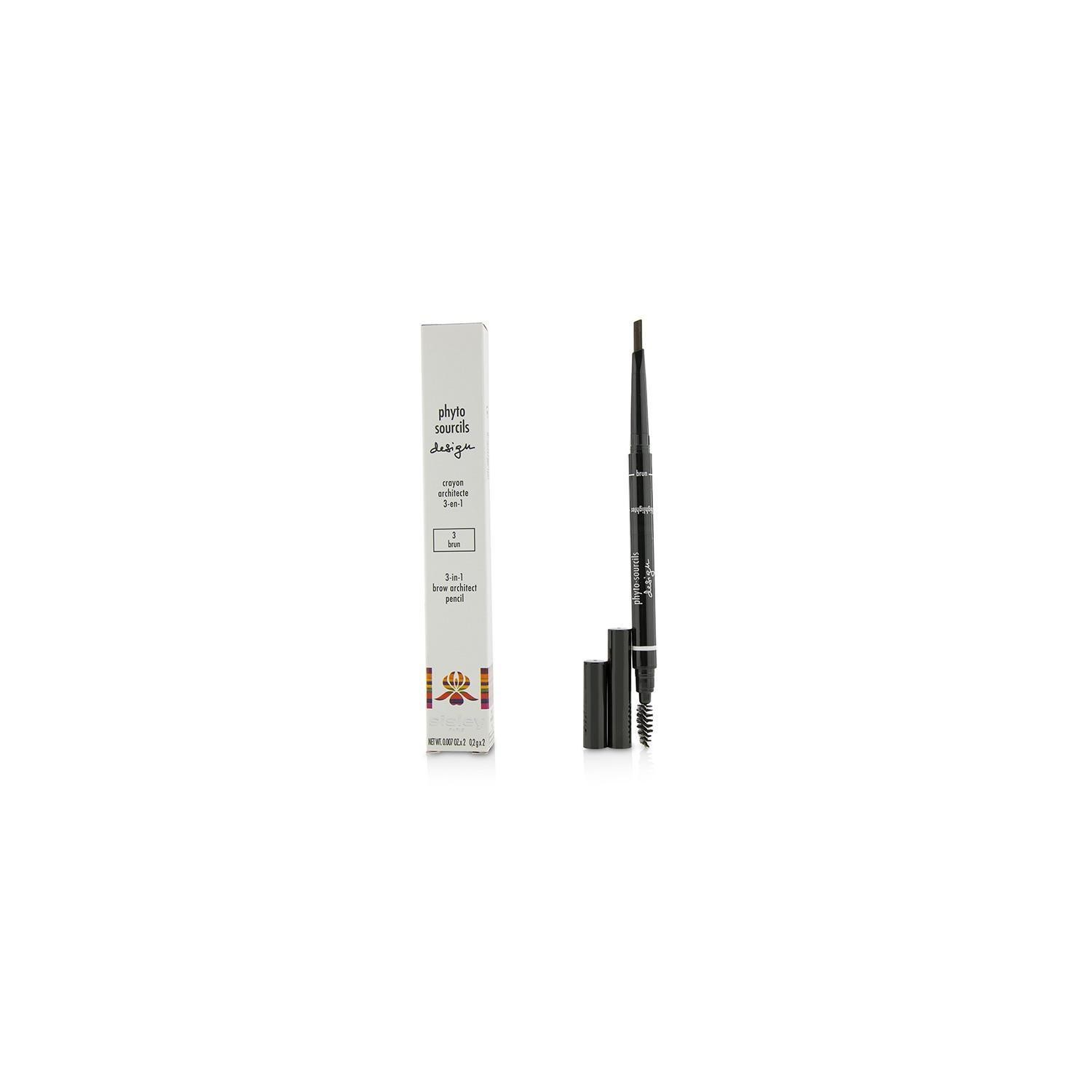 Phyto Sourcils Design 3 In 1 Brow Architect Pencil - # 3 Brun - 2x0.2g-0.007oz