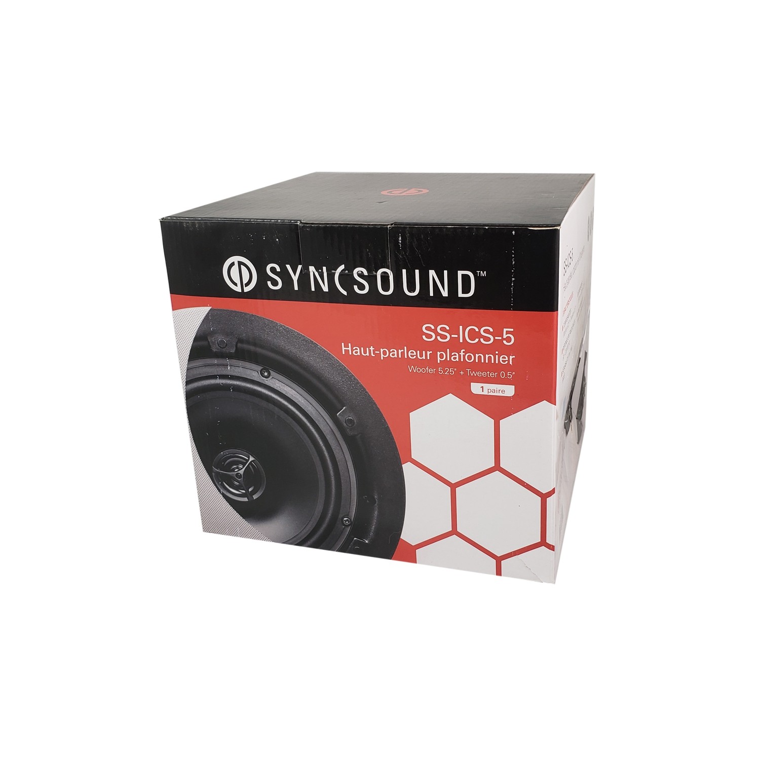 SyncSound SS-ICS-5 2-Way 60 Watts 8 Ohms - Frameless 5.25" In-Ceiling Speakers - Pair - White