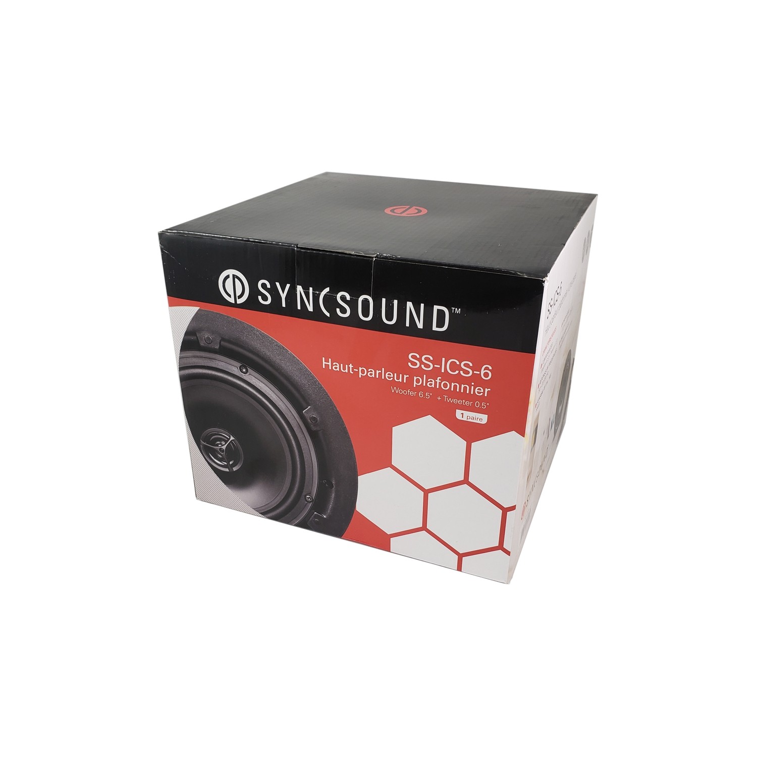 SyncSound SS-ICS-6 2-Way 70 Watts 8 Ohms - Frameless 6.5" In-Ceiling Speaker - Pair - White